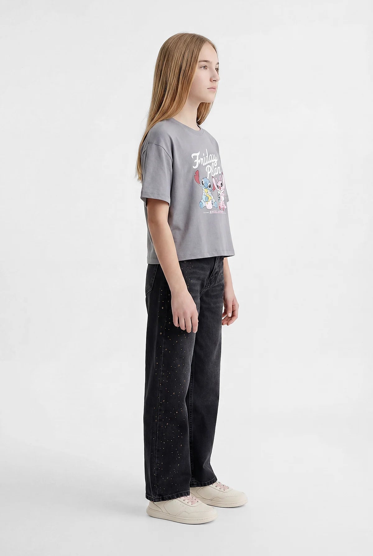 Girls' Detailed Basic T-shirt