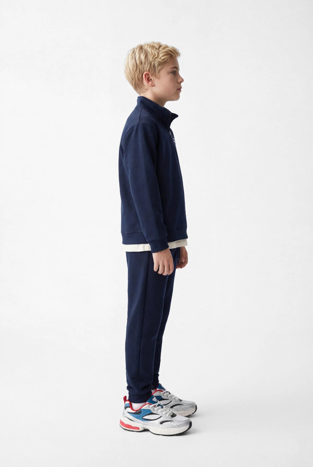 Boys' Stand-Up Collar Half-Zip Sweatshirt