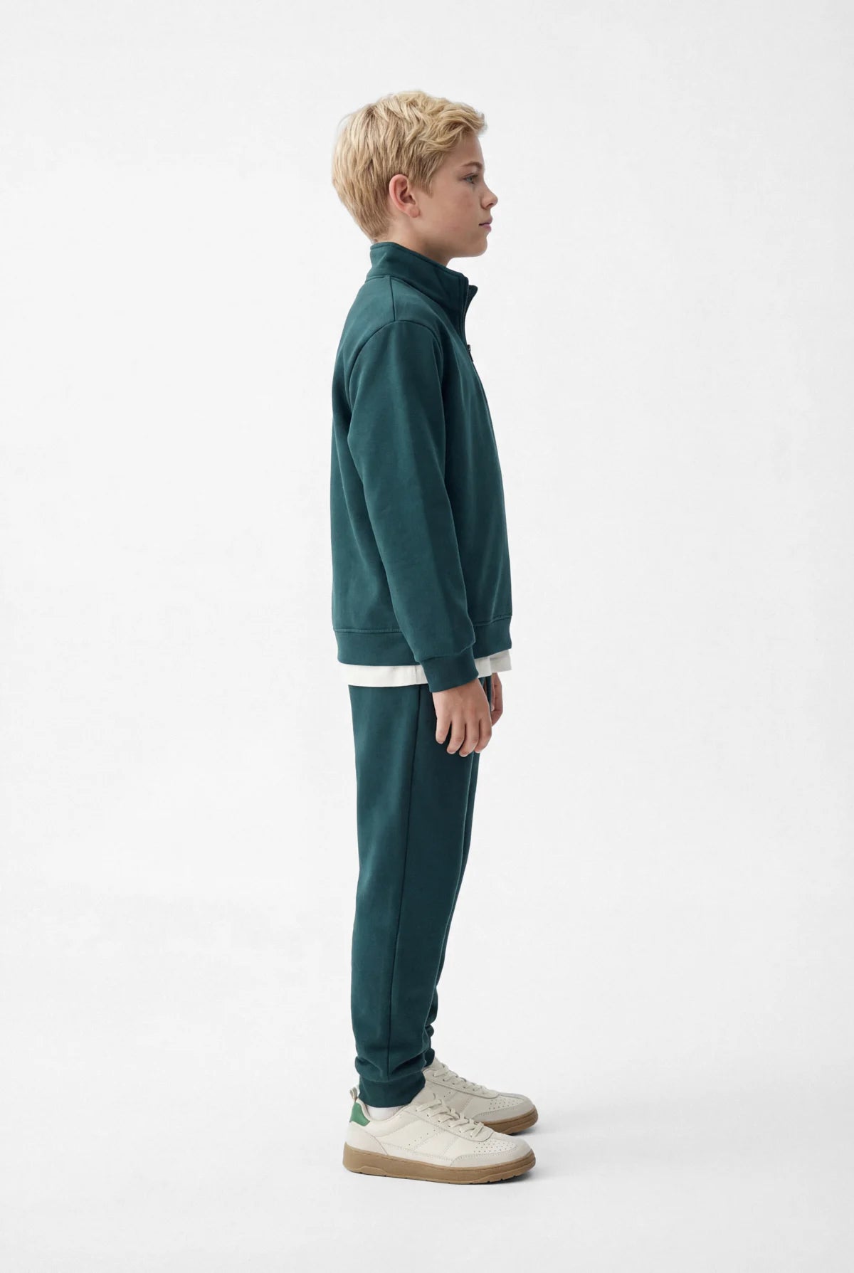 Boys' Stand-Up Collar Half-Zip Sweatshirt