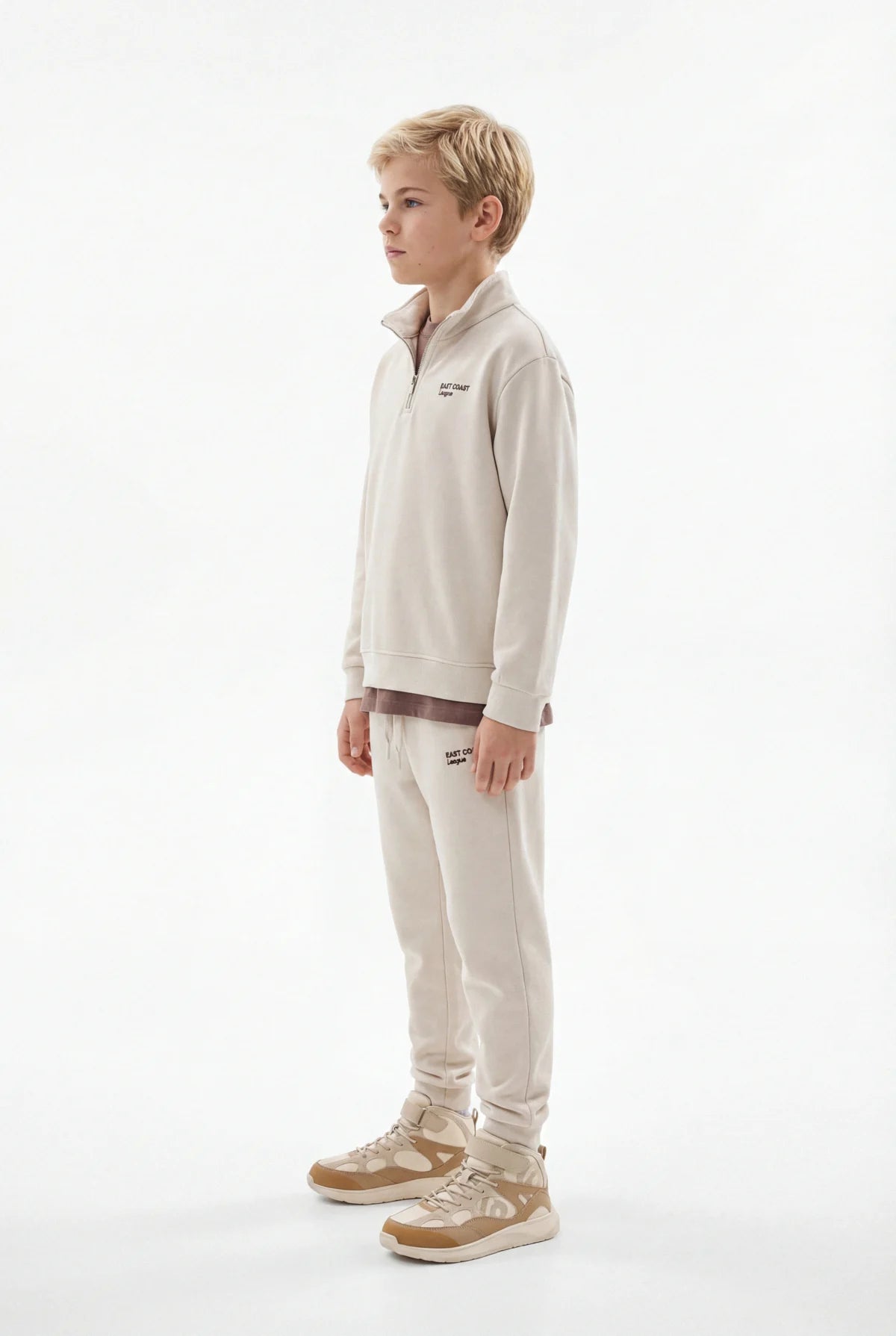 Boys' Stand-Up Collar Half-Zip Sweatshirt