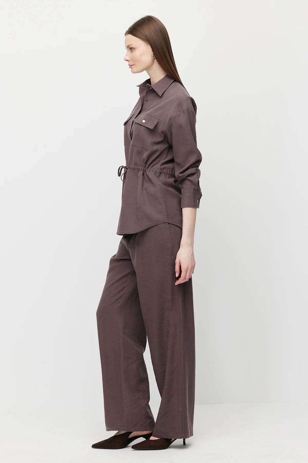 Women's Wide-Leg Trousers with Drawstring Waist