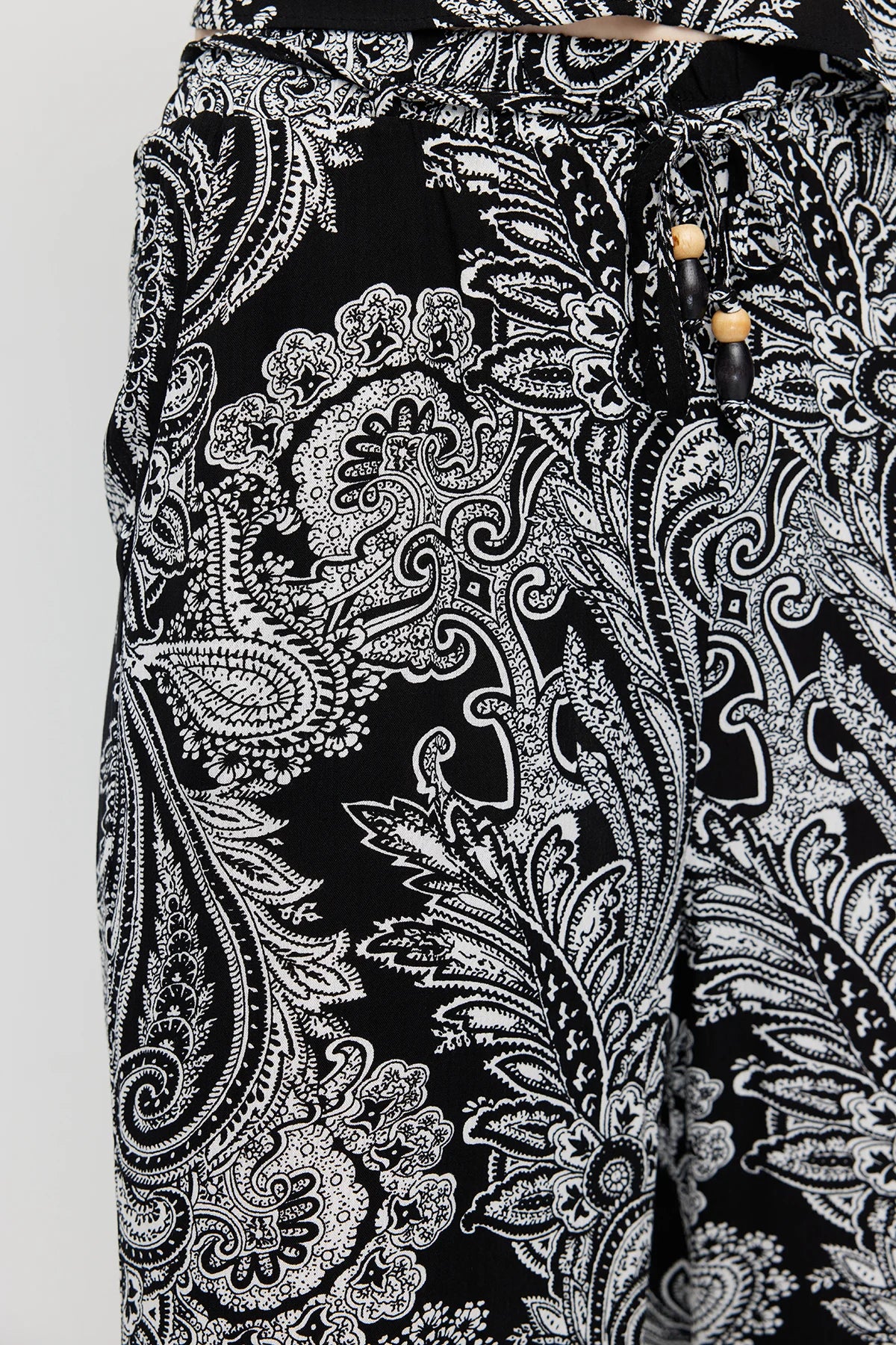 Women's Patterned Trousers with Drawstring Waist