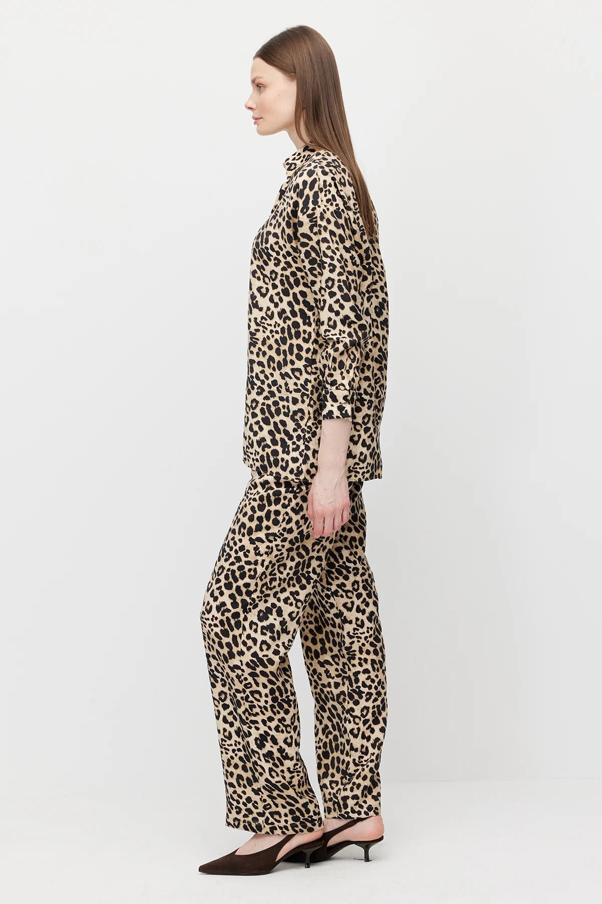 Women's Patterned Wide-Leg Trousers