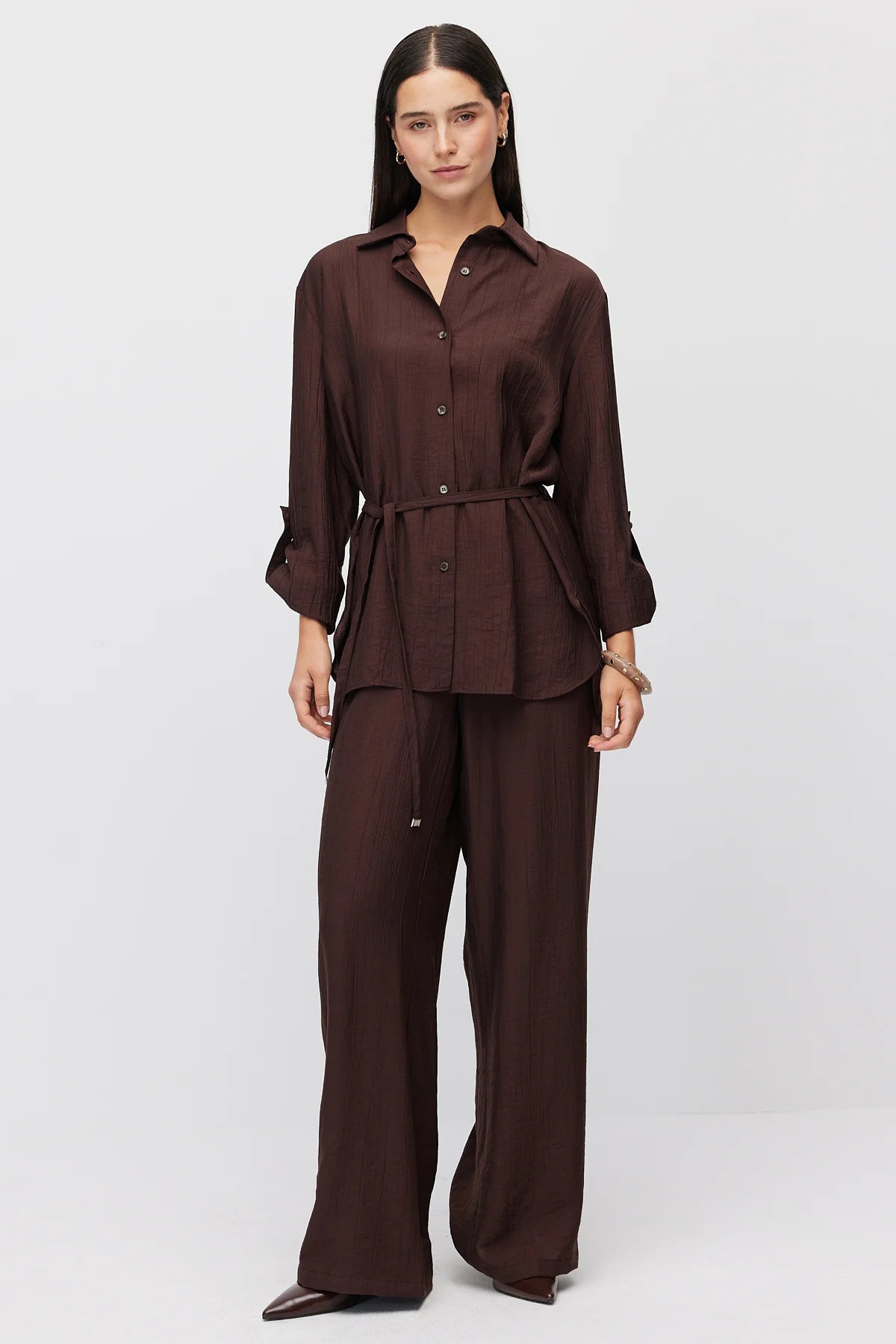 Women's Elastic Waist Wide Leg Trousers