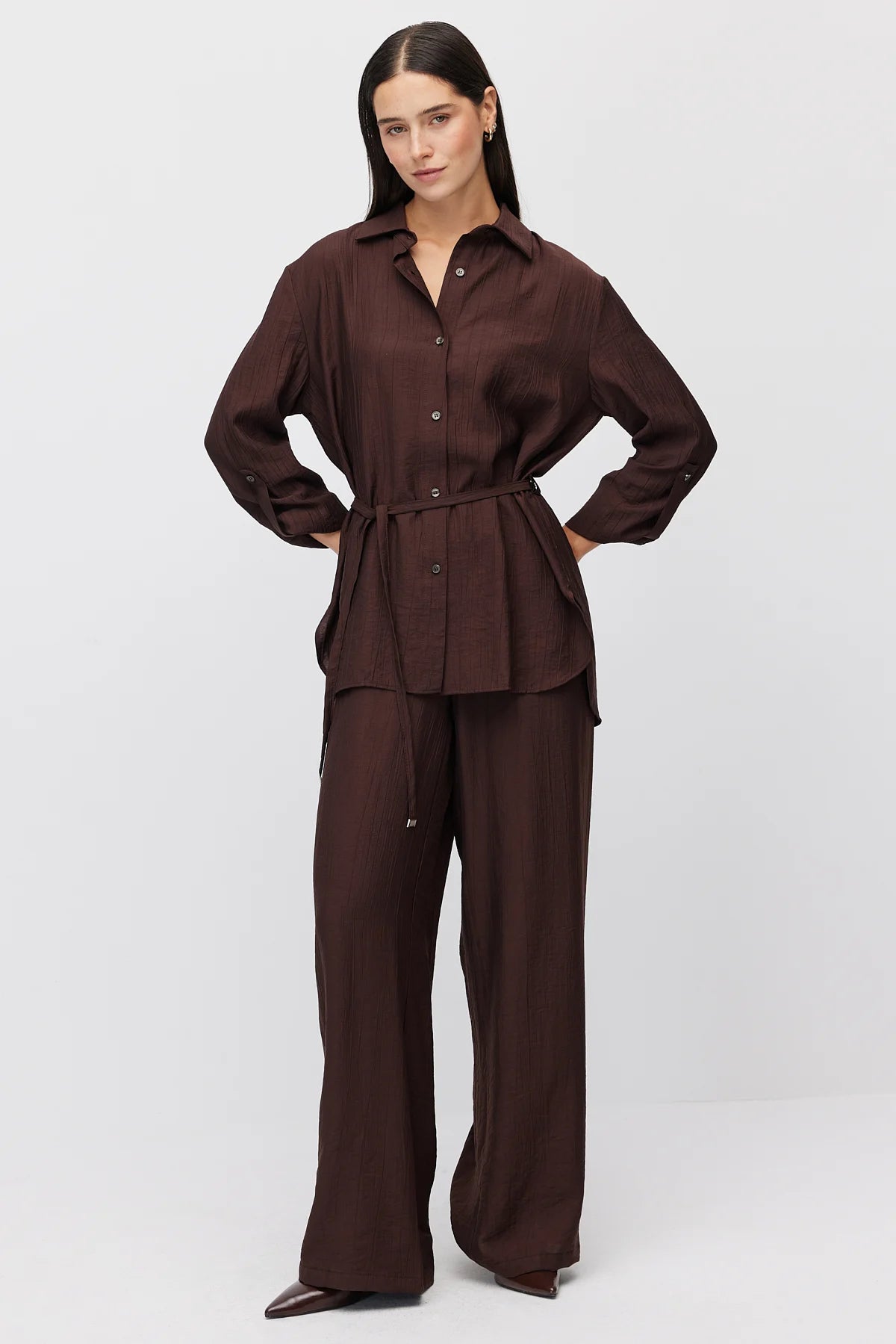 Women's Elastic Waist Wide Leg Trousers