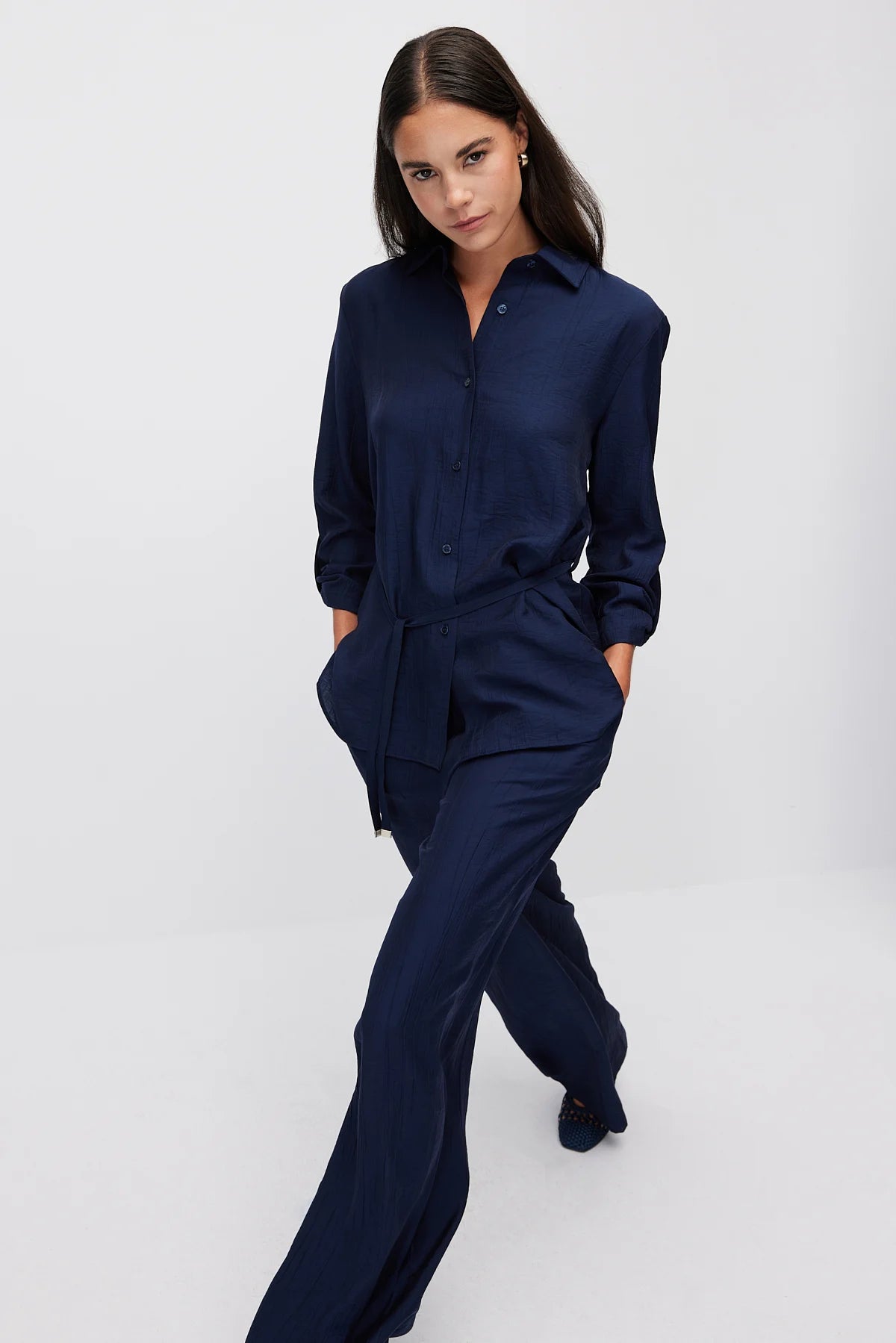 Women's Elastic Waist Wide Leg Trousers