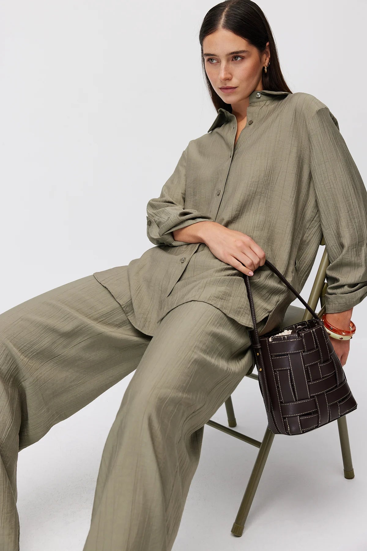 Women's Elastic Waist Wide Leg Trousers
