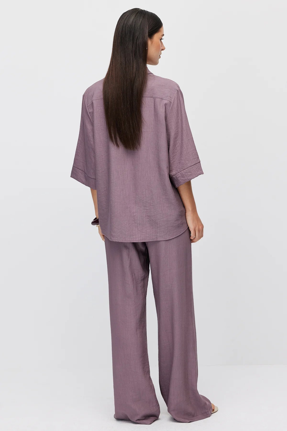 Women's Wide Leg Trousers with Tie Waist