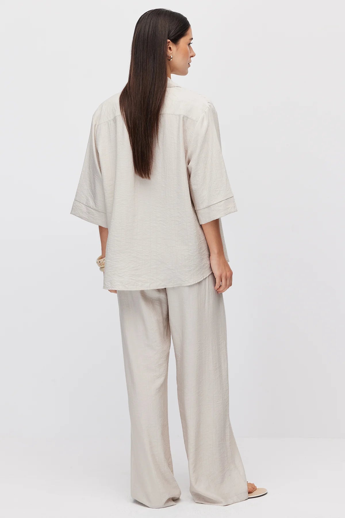 Women's Wide Leg Trousers with Tie Waist