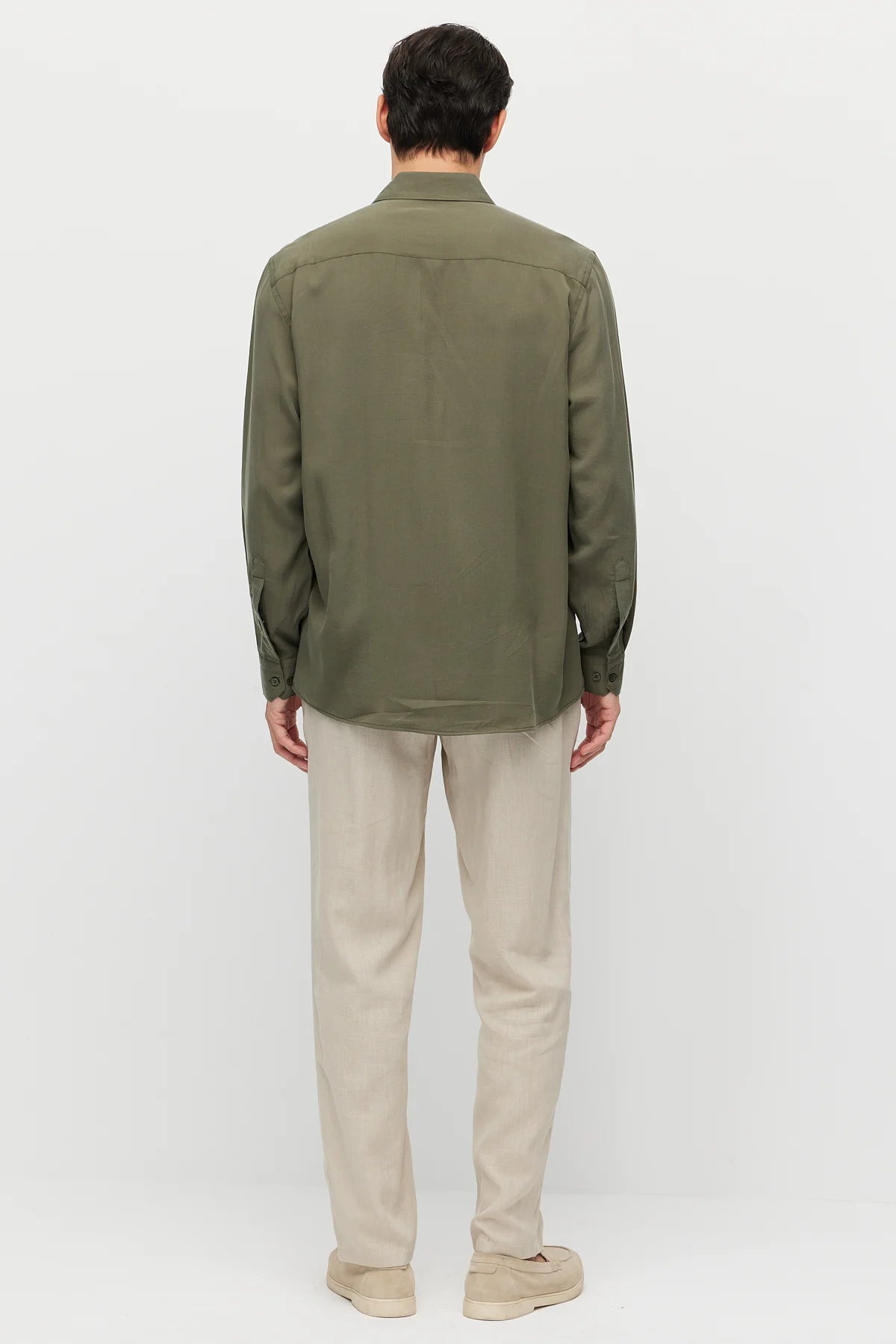 Men's Linen-Look Joggers with Elastic Waistband