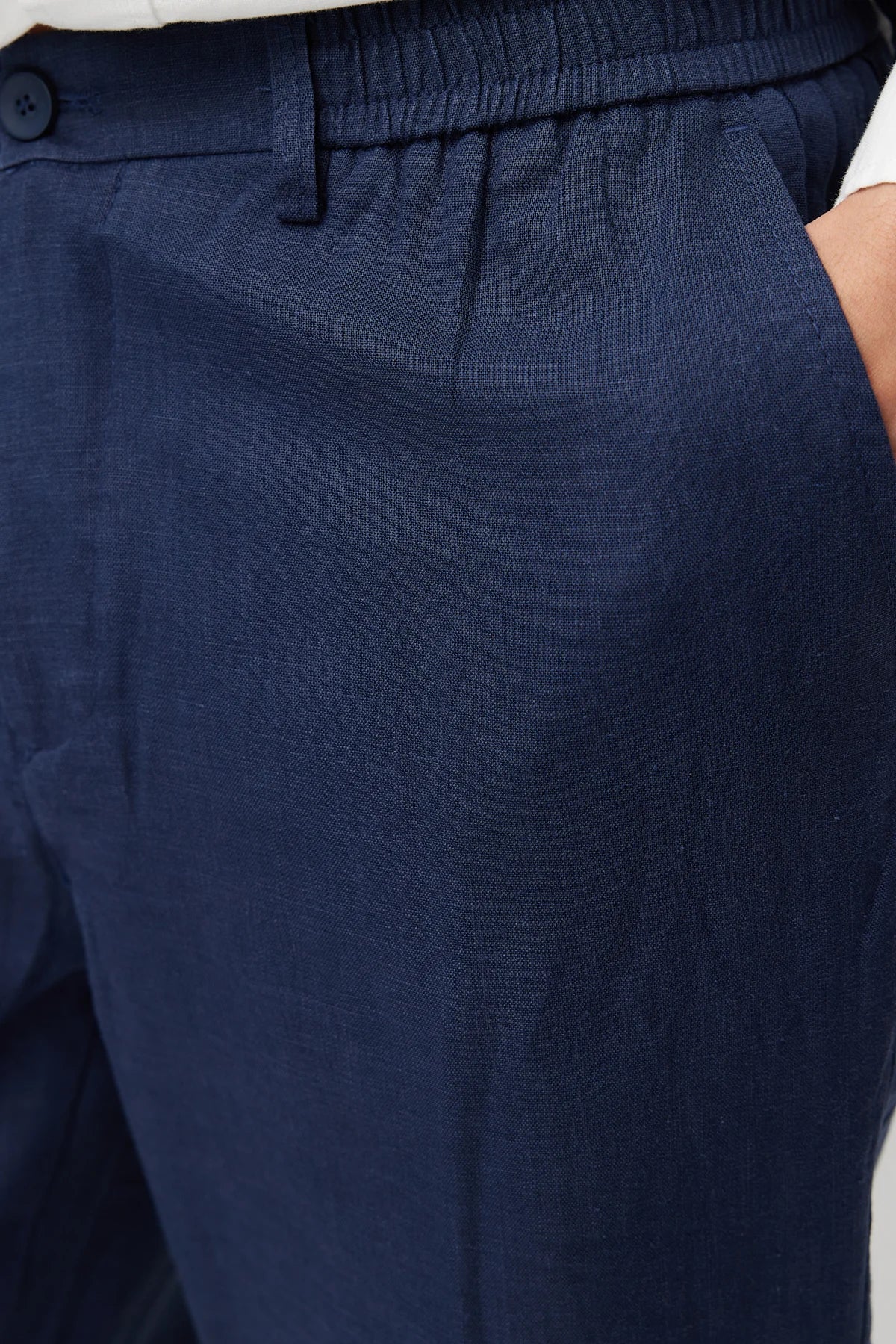 Men's Linen-Look Joggers with Elastic Waistband