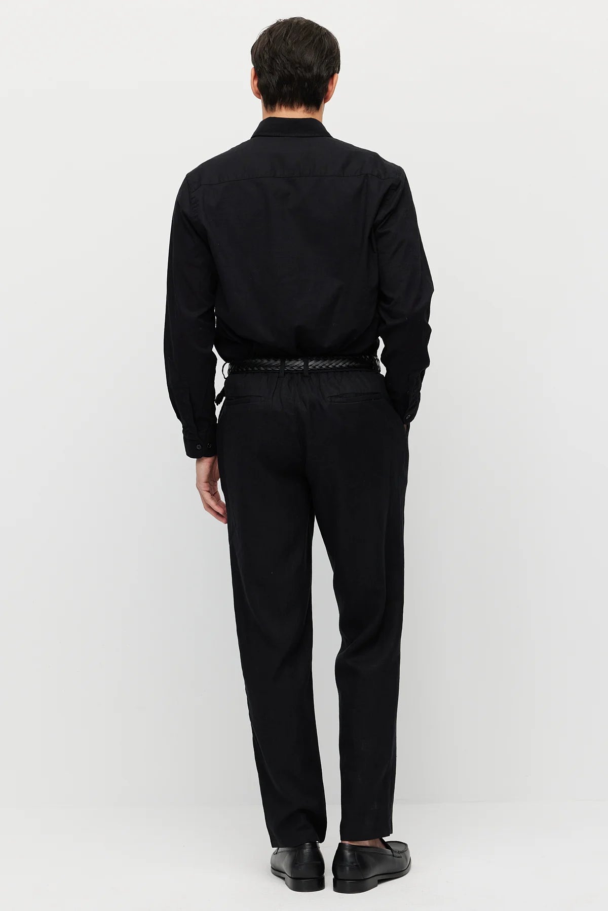 Men's Linen-Look Joggers with Elastic Waistband