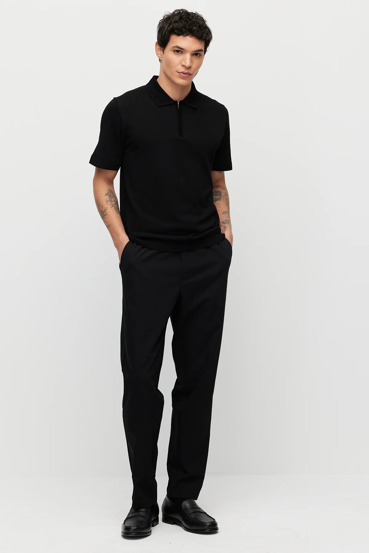 Men's Jogger Pants with Elastic Waistband and Drawstring