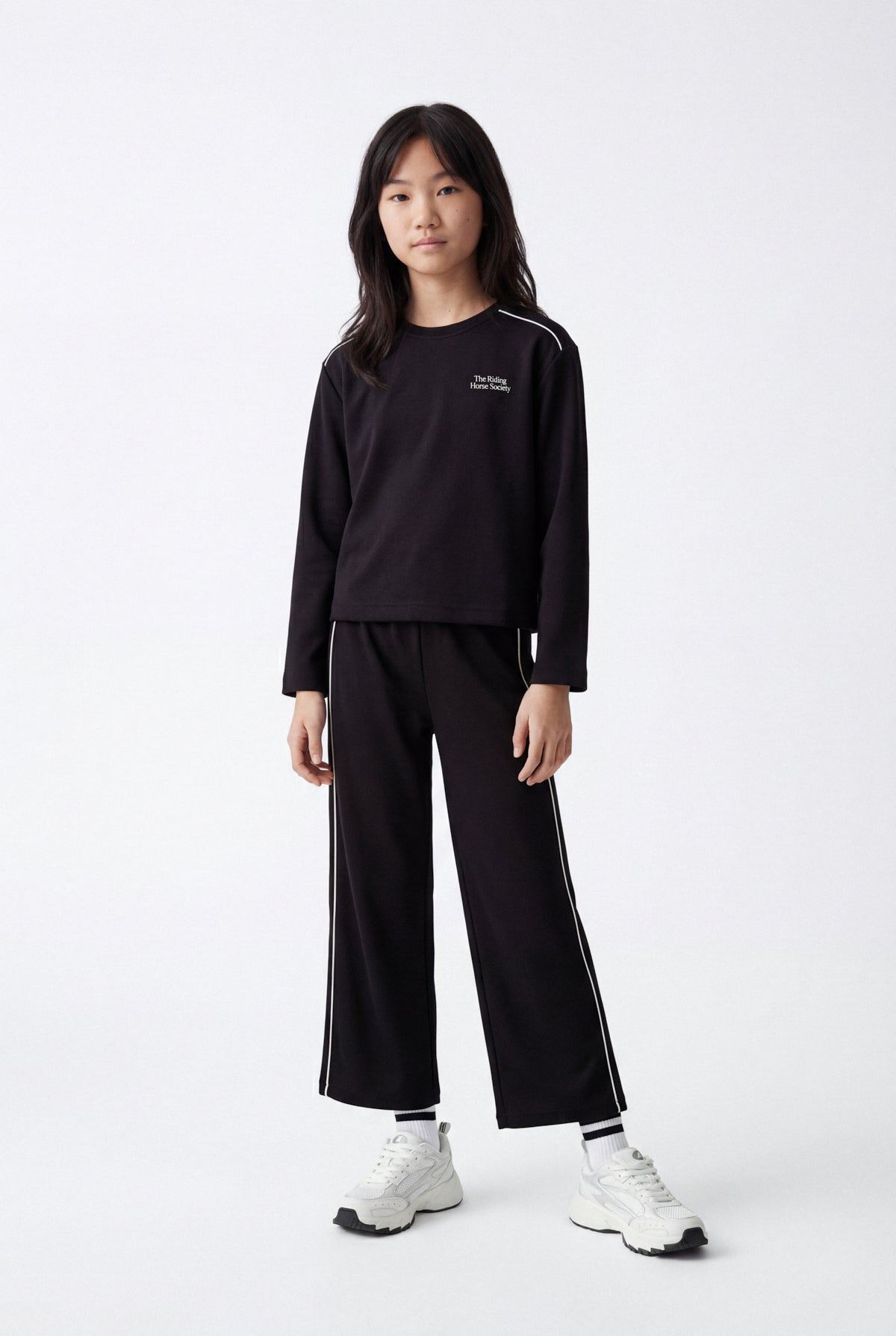 Girls' Trousers with Side Stripes