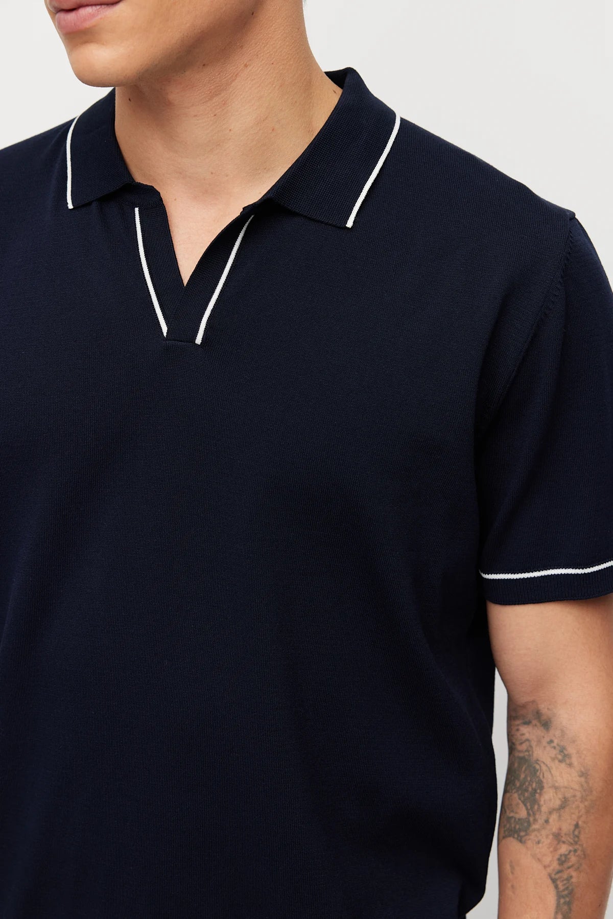 Men's Striped Detail Knitted T-shirt