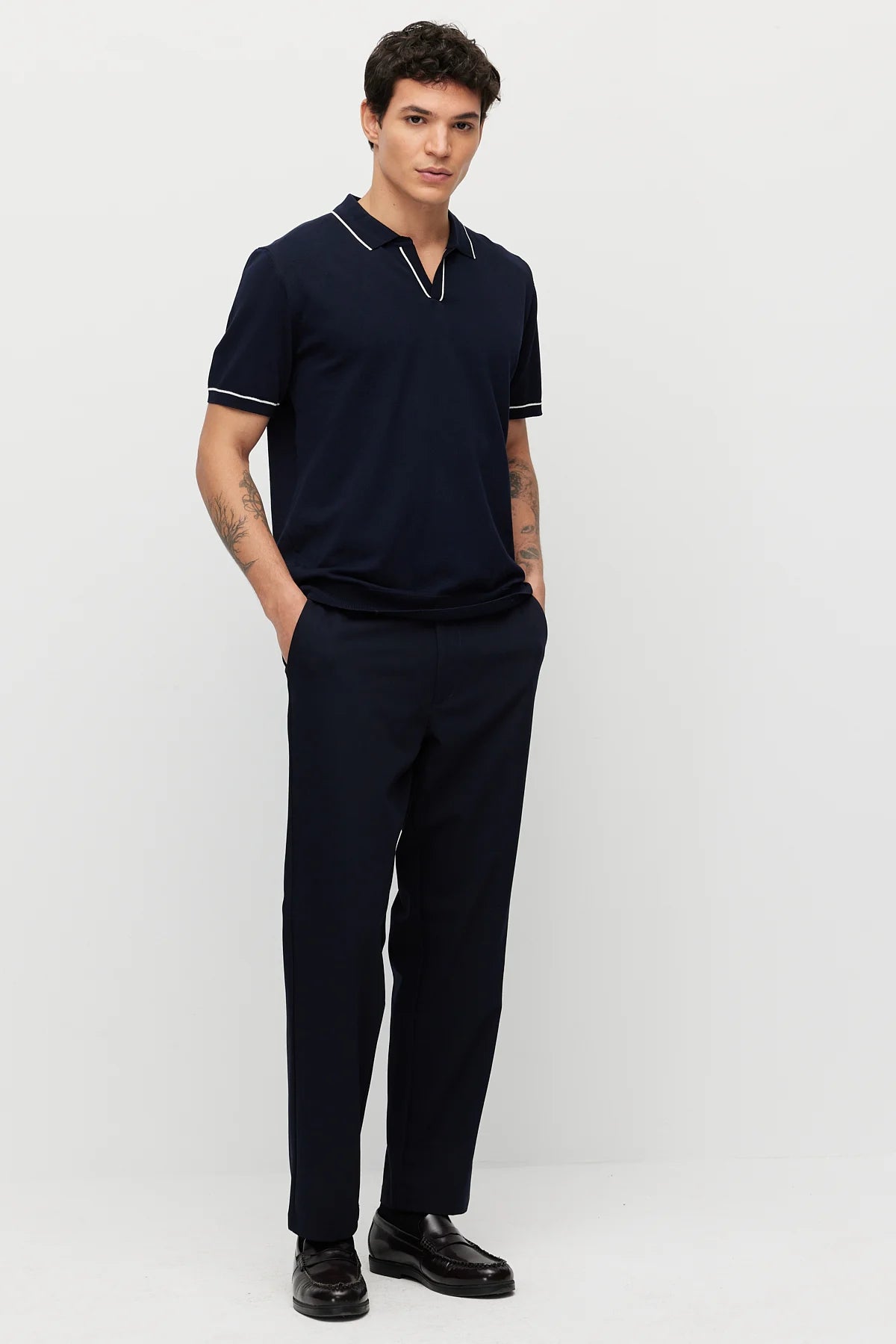 Men's Striped Detail Knitted T-shirt