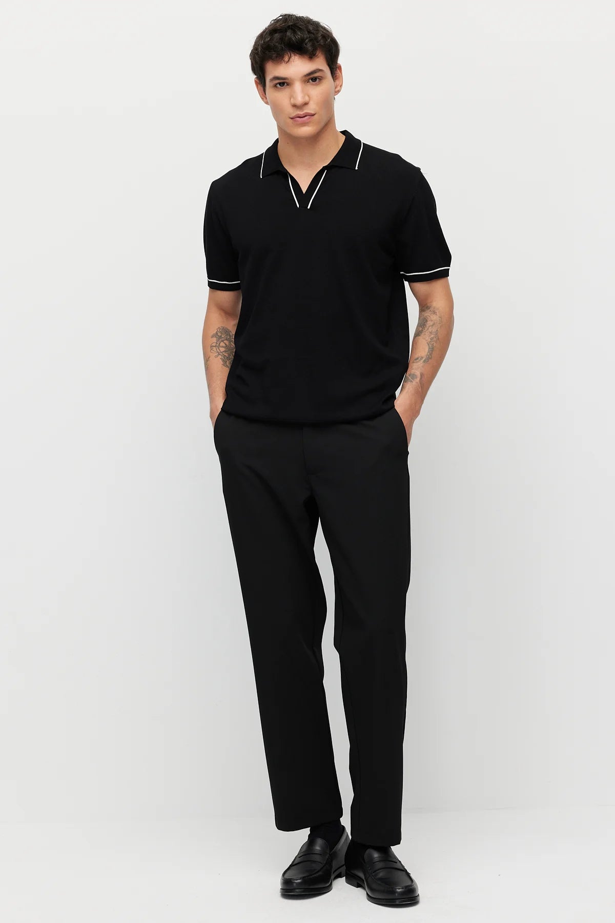 Men's Striped Detail Knitted T-shirt