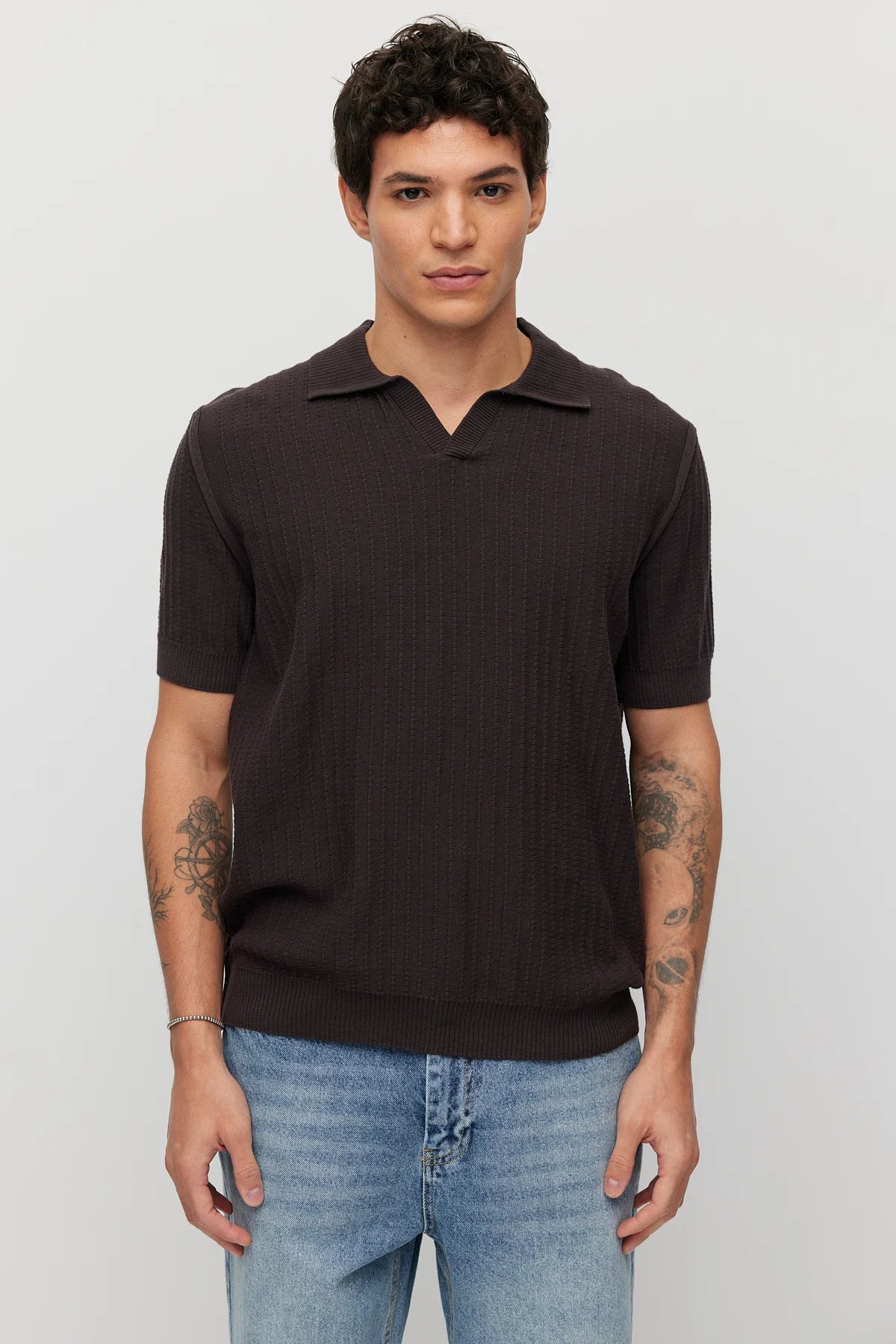Men's Collar Knit T-shirt