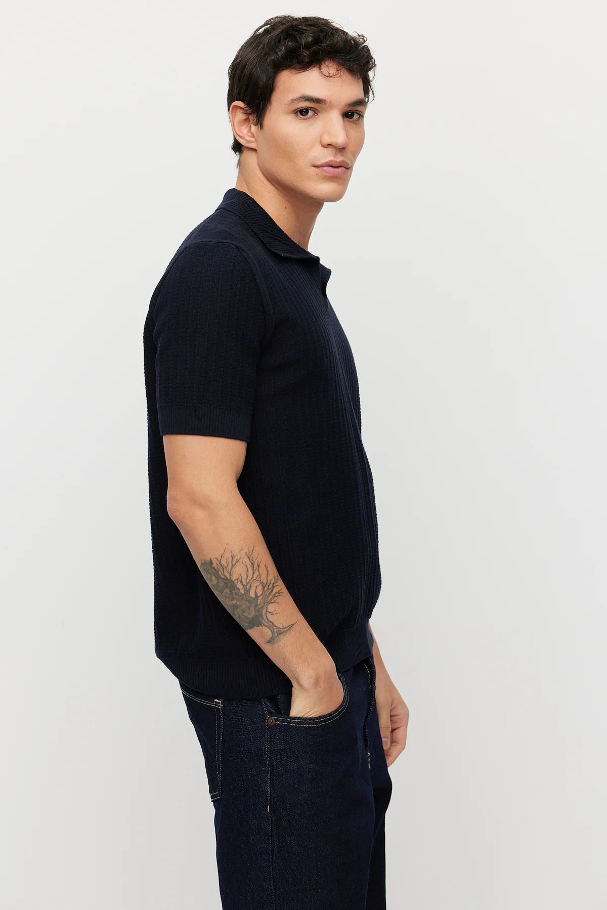 Men's Collar Knit T-shirt