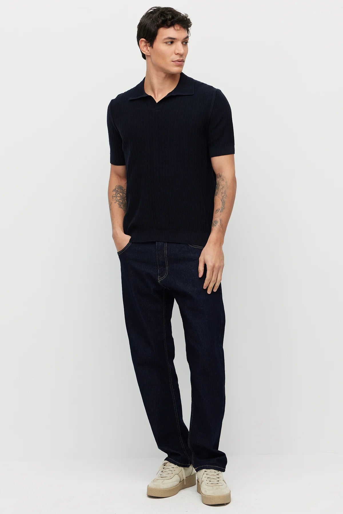 Men's Collar Knit T-shirt