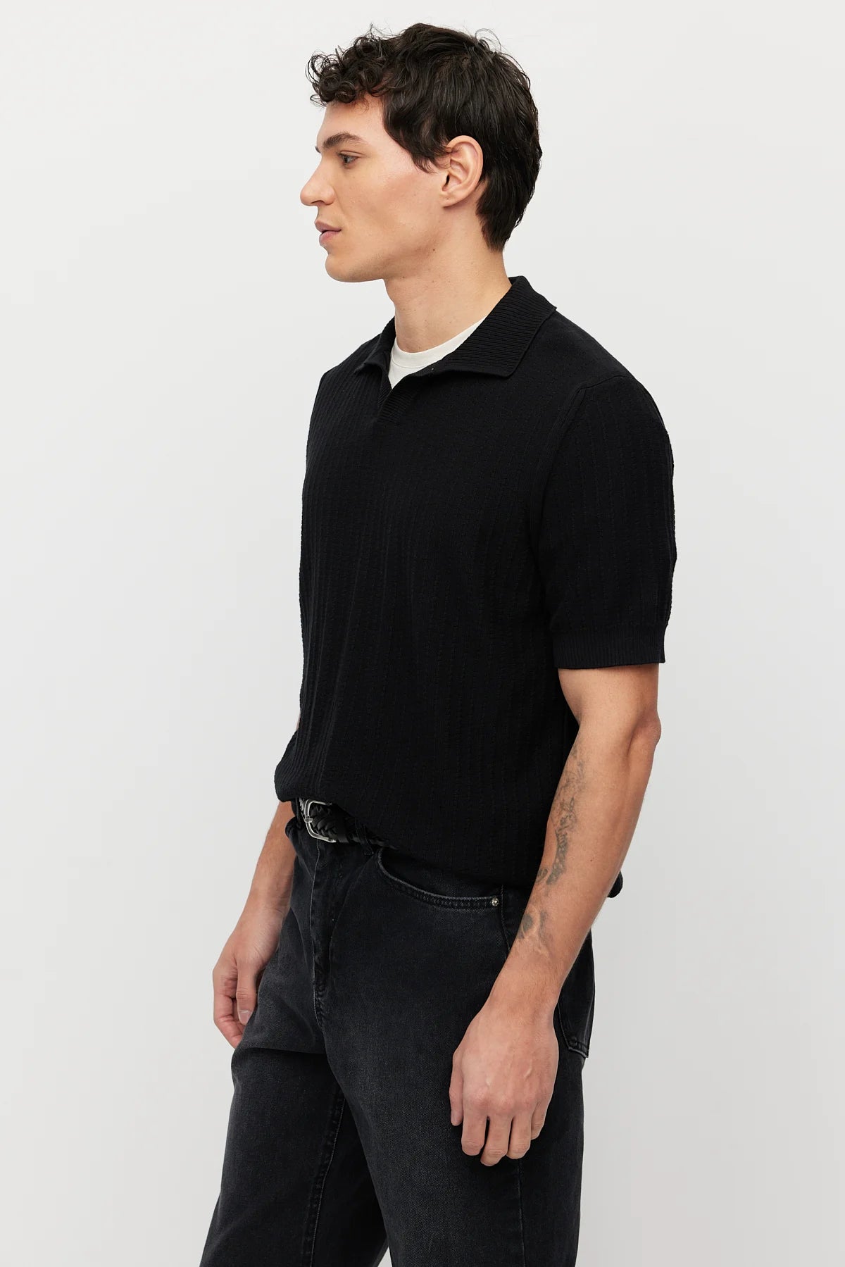 Men's Collar Knit T-shirt