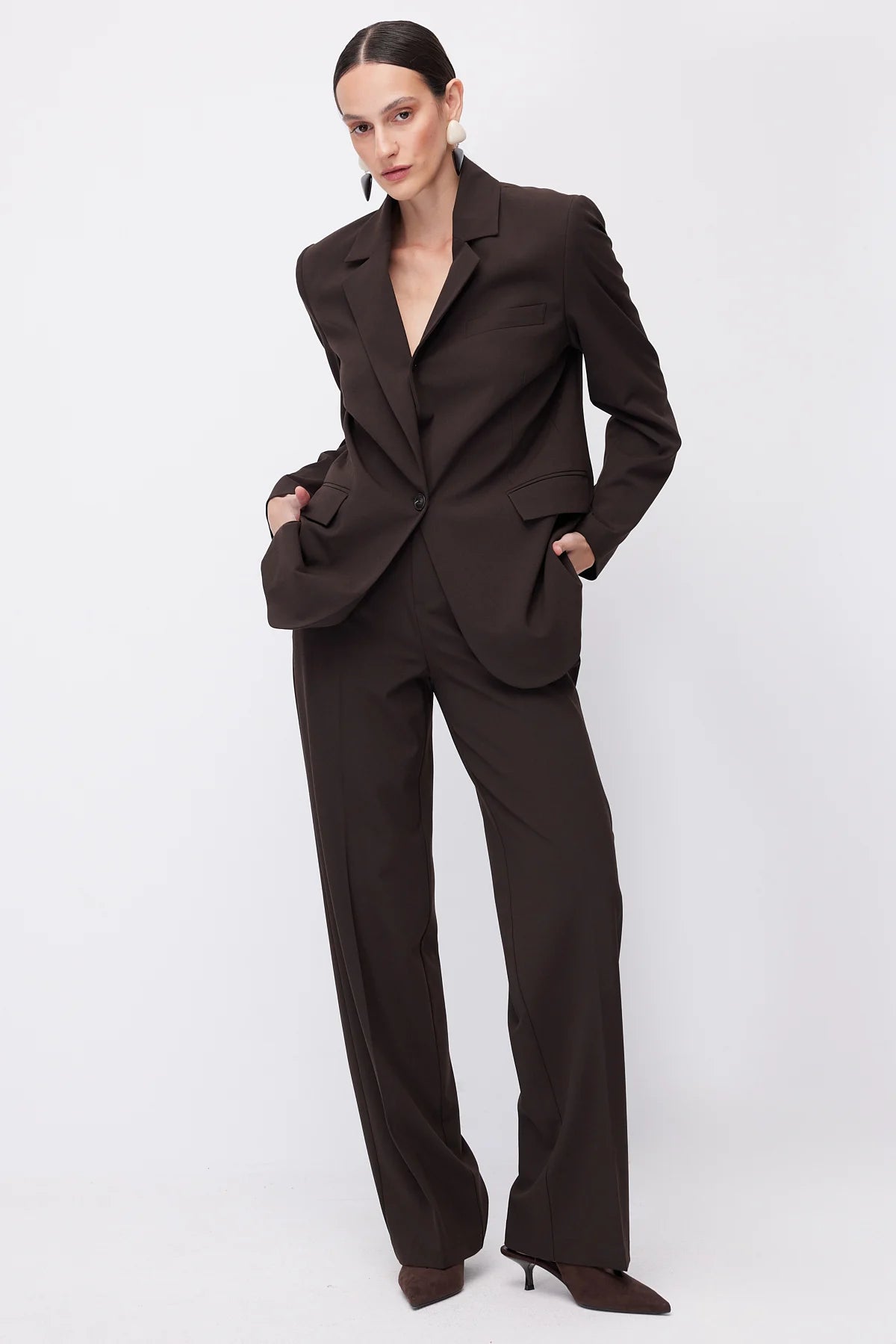 Women's Wide Leg Fabric Trousers