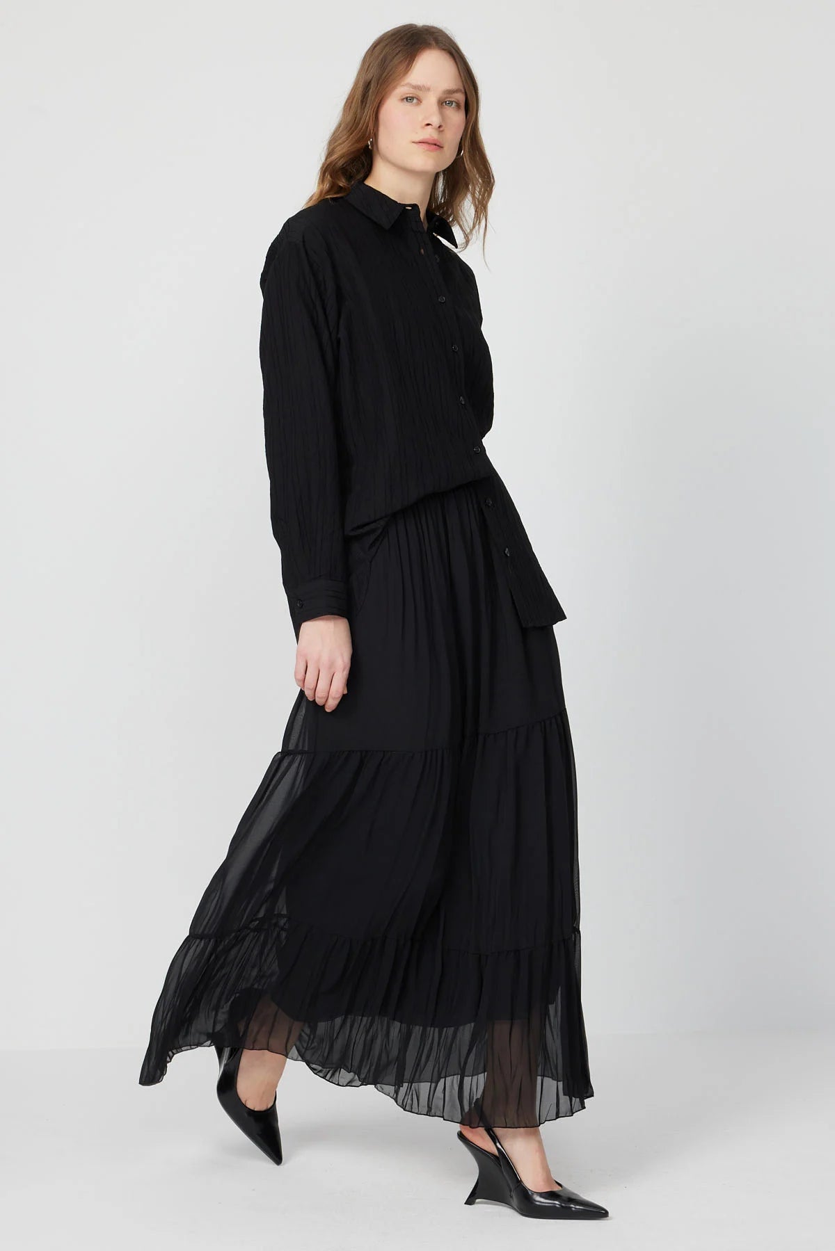 تەنووری شیفۆنی پلیتکراوی ئافرەتان