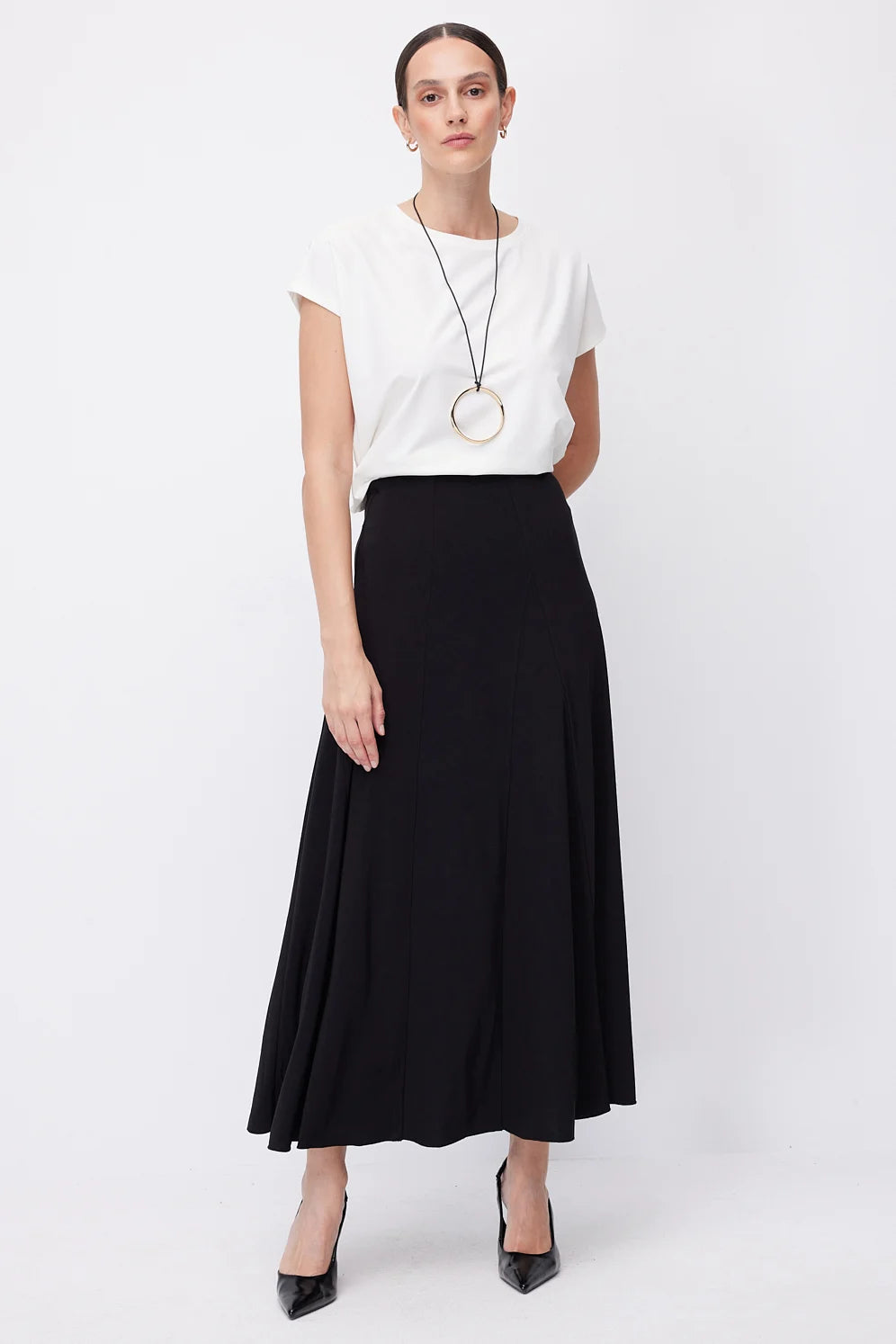Women's High-Waisted Midi Skirt