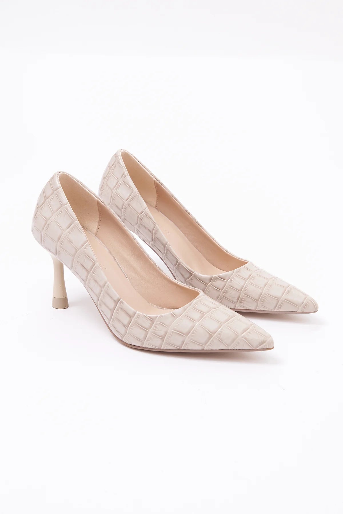 Women's Crocodile Pattern Pointed Toe High Heel Shoes