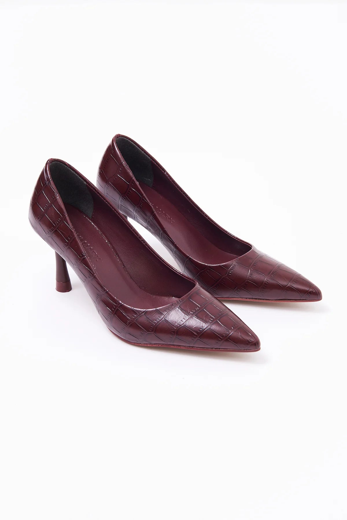 Women's Crocodile Pattern Pointed Toe High Heel Shoes