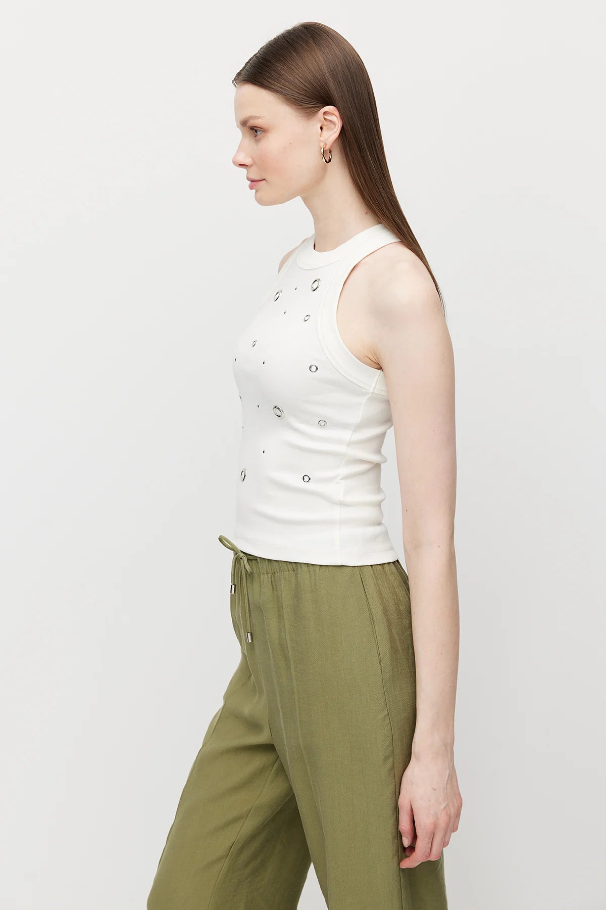 Women's Halter Neck Bodysuit with Eyelet Detail