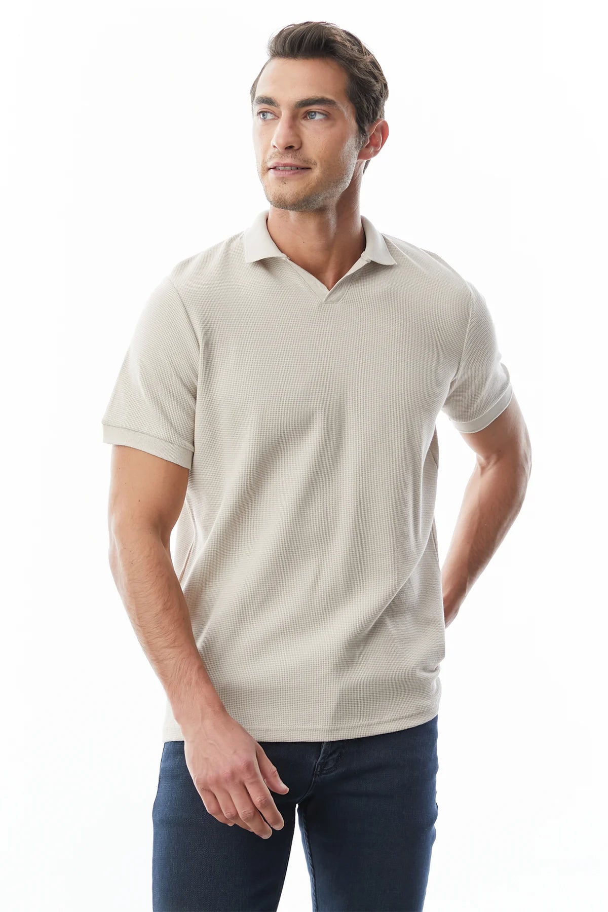 Dokulu Polo Yaka T-shırt
