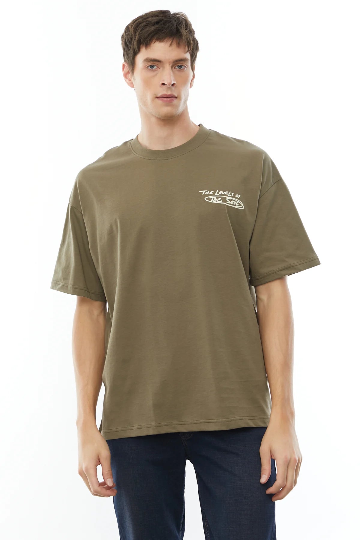 Oversize Önü ve Arkası Yazılı T-shirt