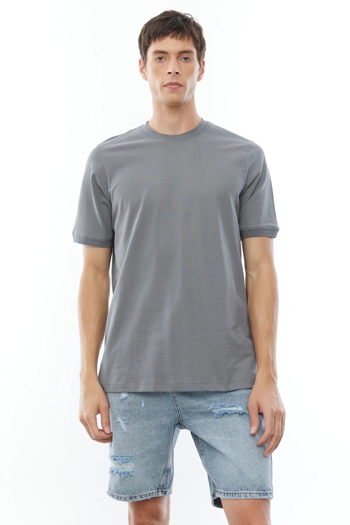 Bisiklet Yaka Basic T-shirt