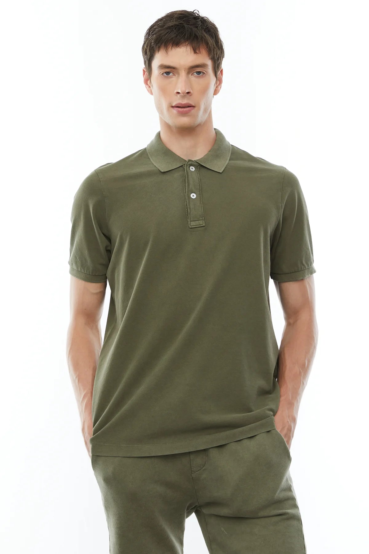 Yıkamalı Polo Yaka T-shirt