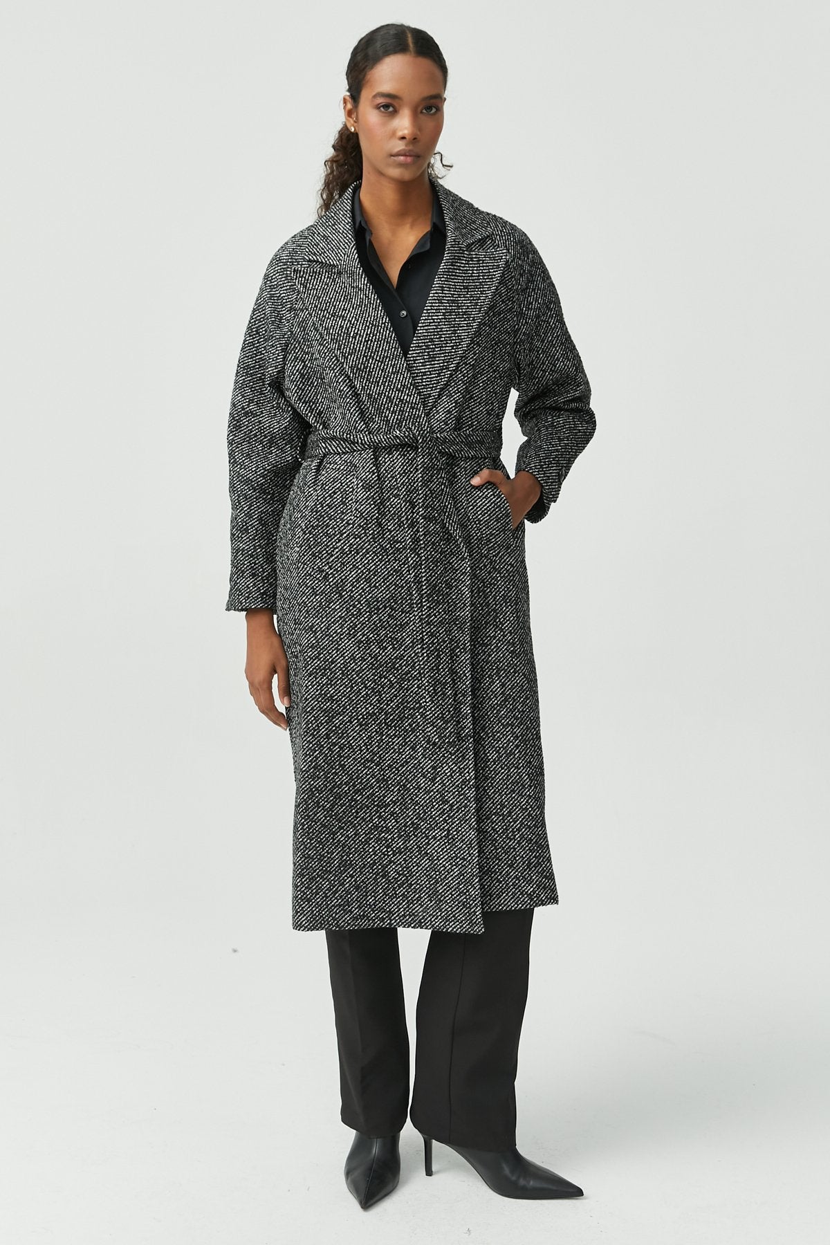Women's Lined Boucle Coat