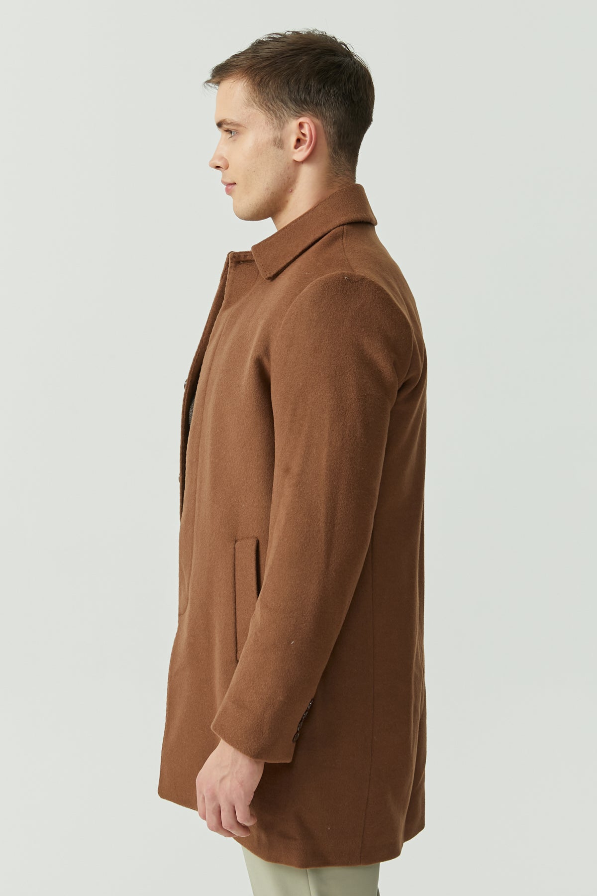 Men's Shirt Collar Cashmere Coat