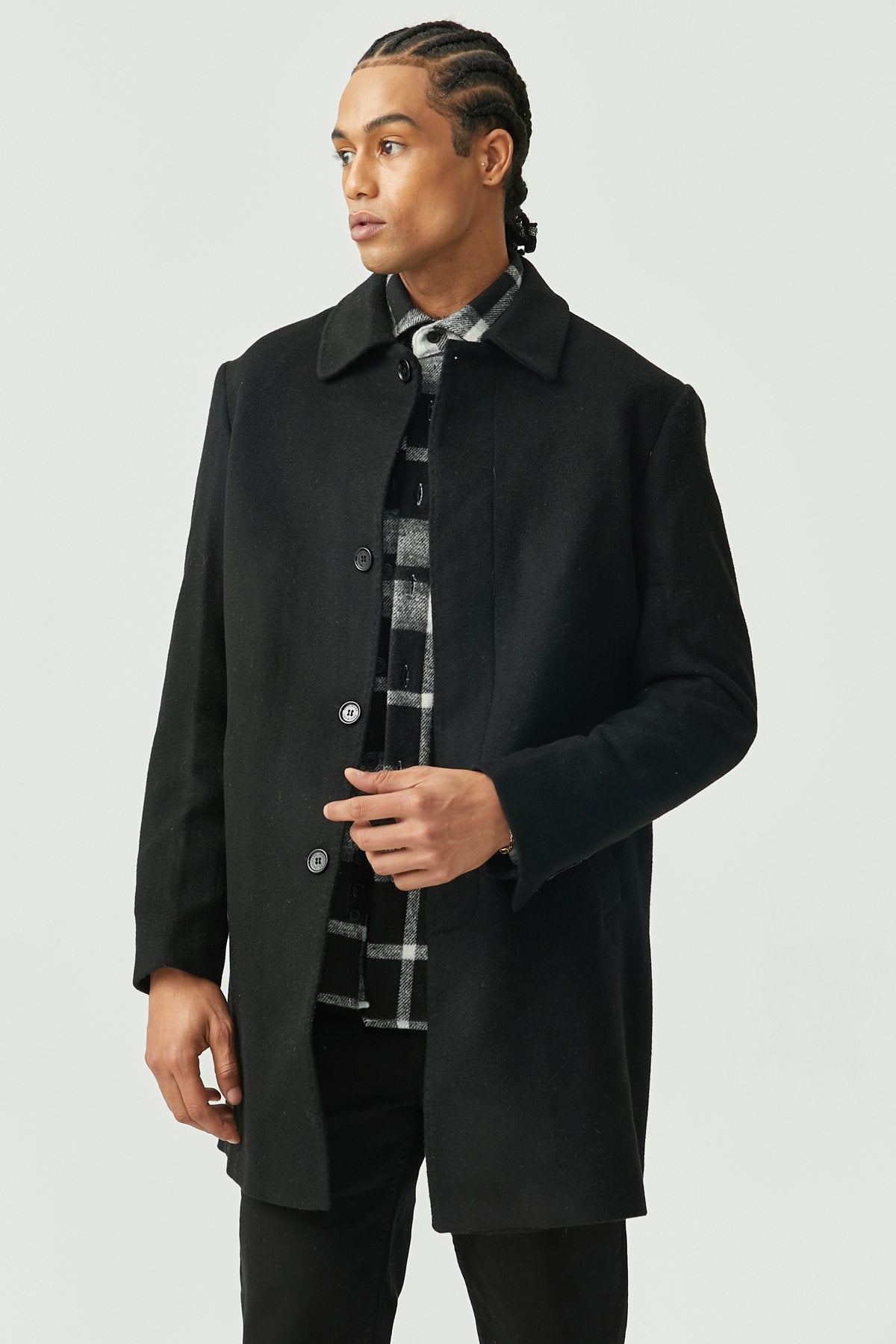 Men's Shirt Collar Cashmere Coat