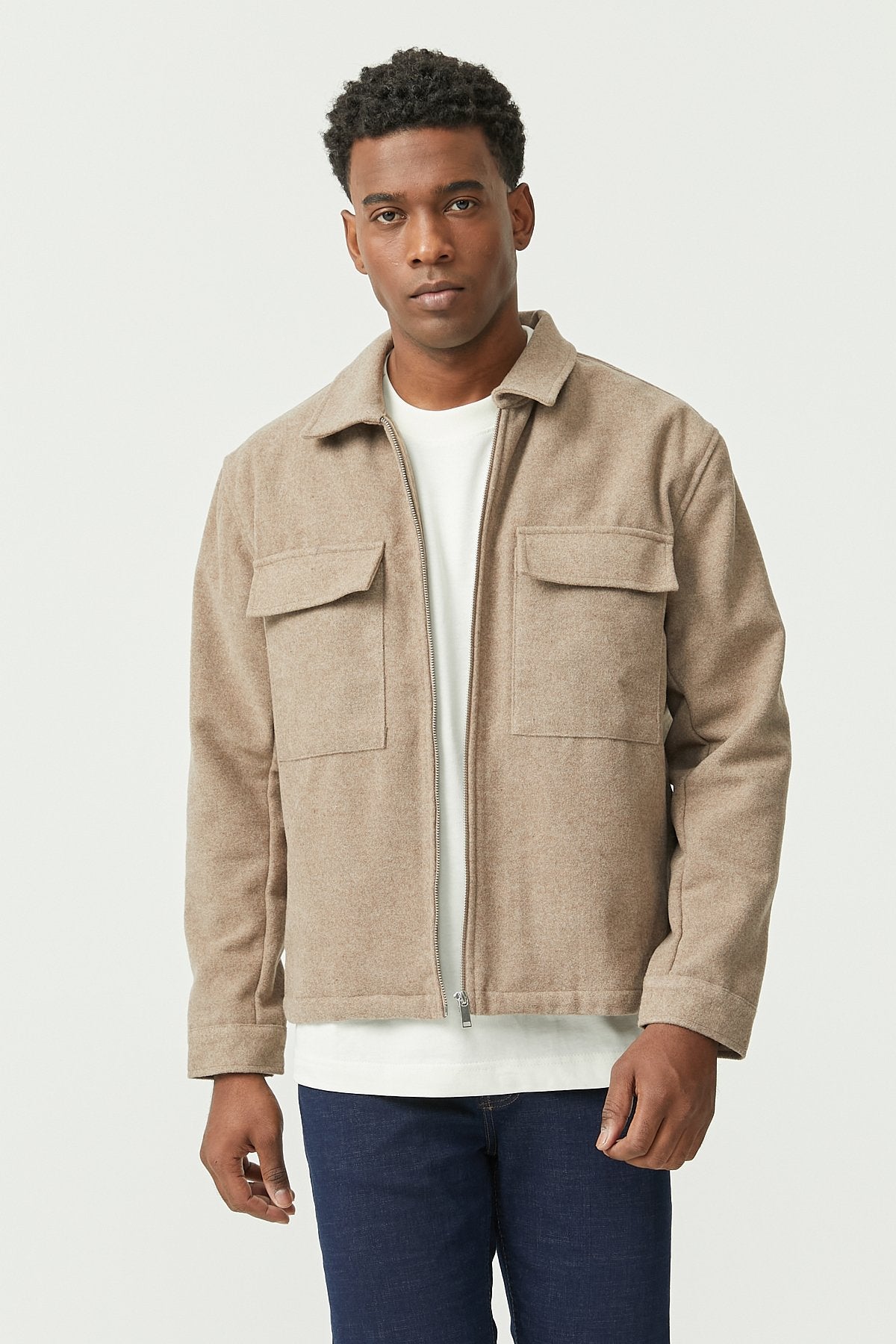 Men's Regular Thin Coat with Pockets