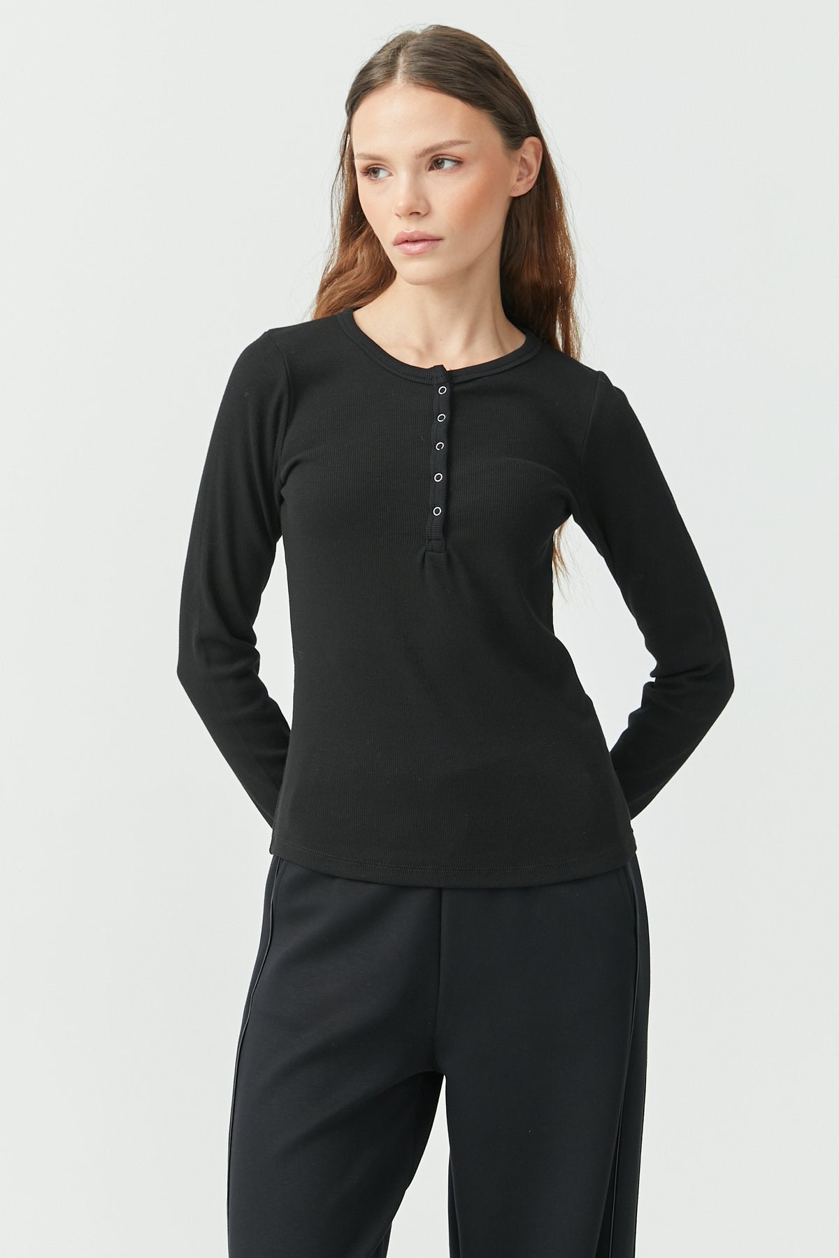 Snap-Collar Blouse