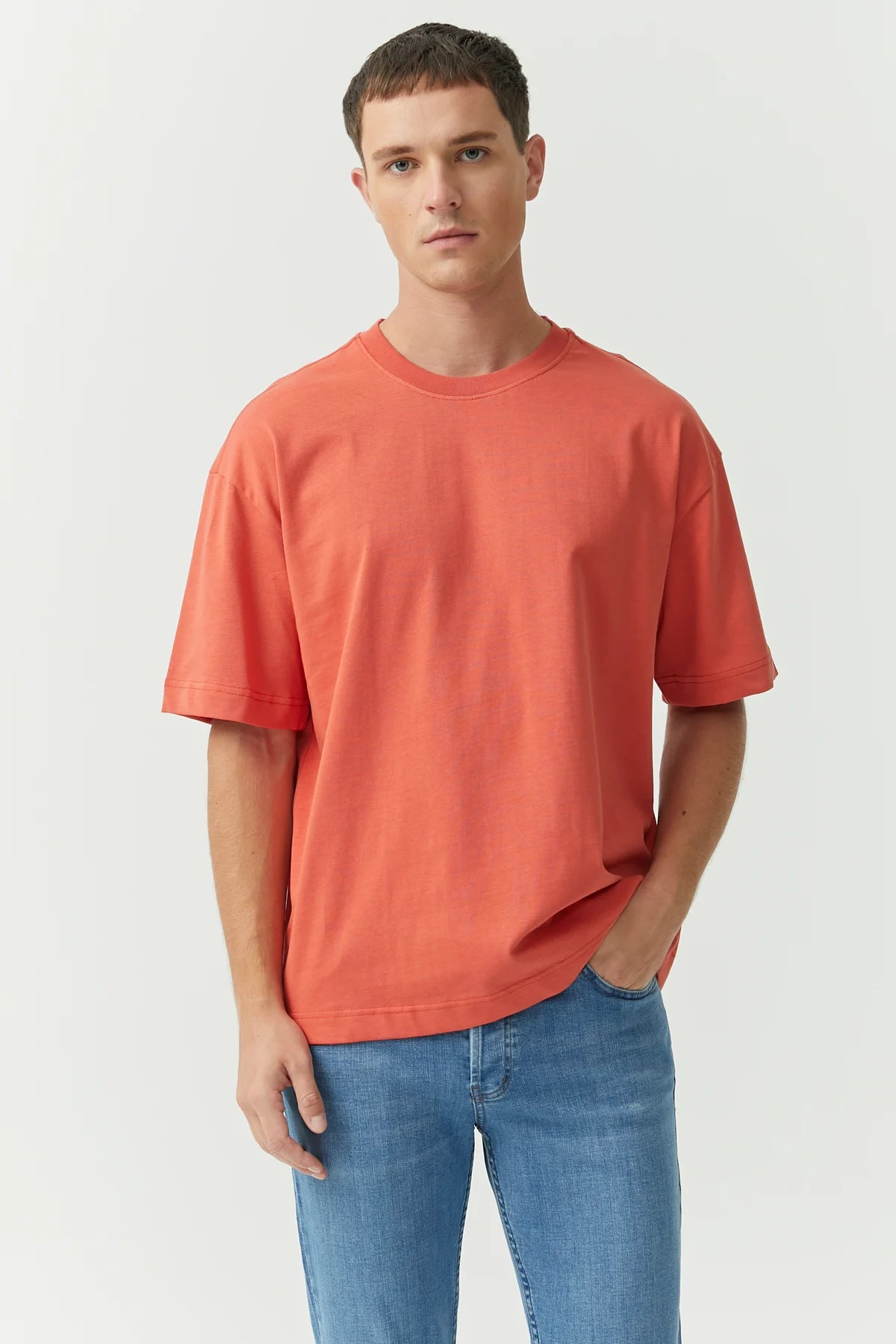 Bisiklet Yaka Oversize T-shırt