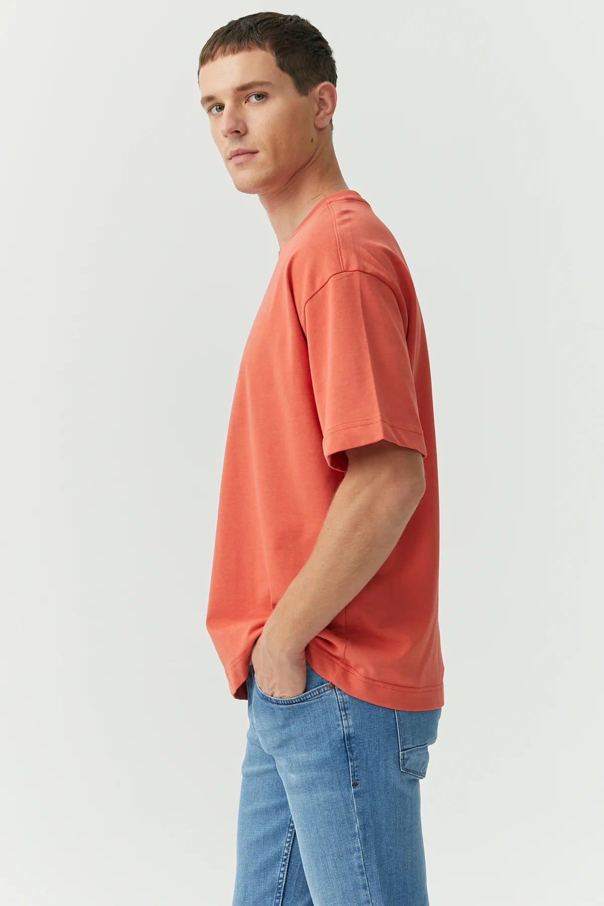 Bisiklet Yaka Oversize T-shırt