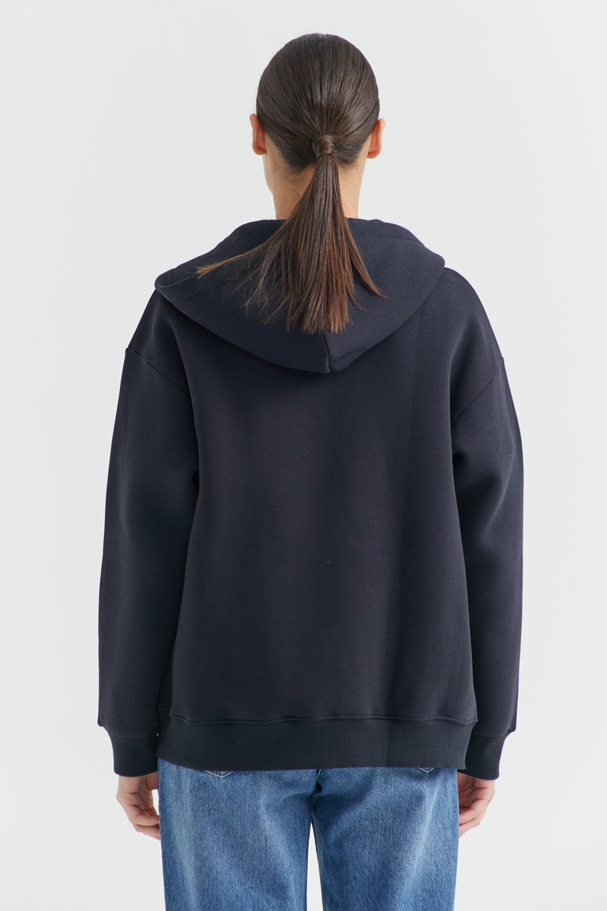 Women's Hooded Front Zippered Sweat Top