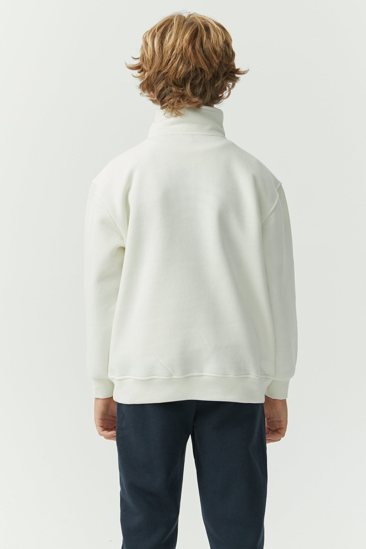 Boy's Collar Zippered Sweat Top