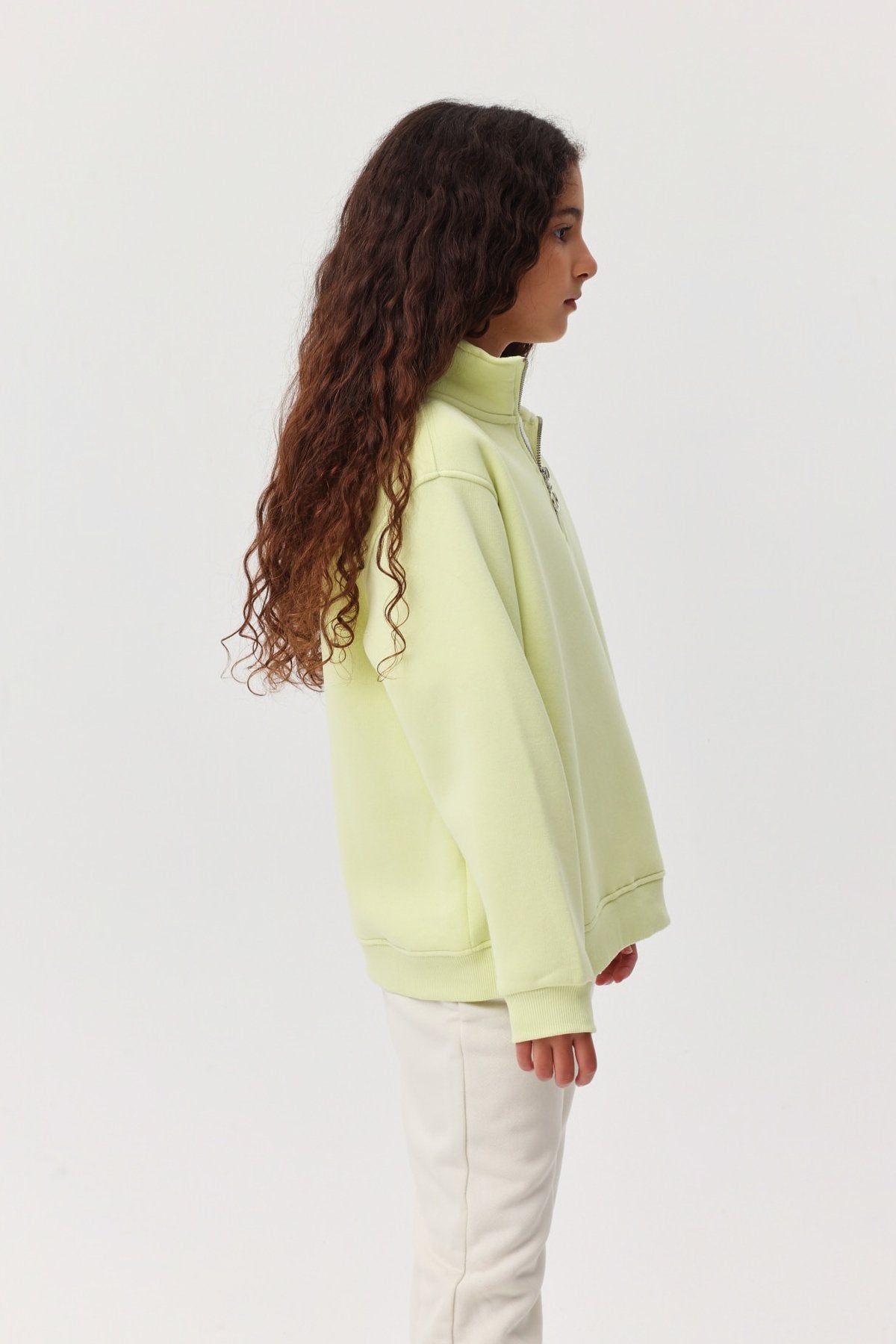 Girl's Half Zipper Sweat Top