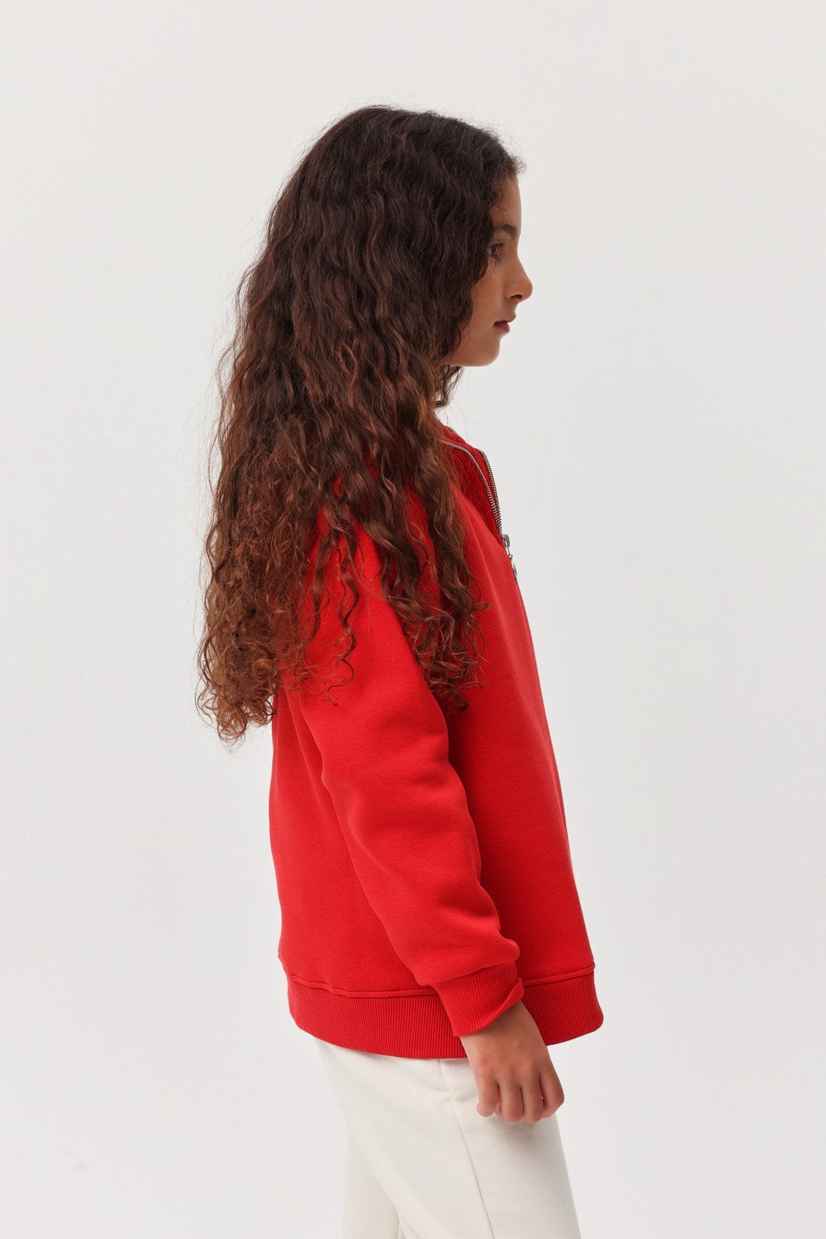 Girl's Half Zipper Sweat Top