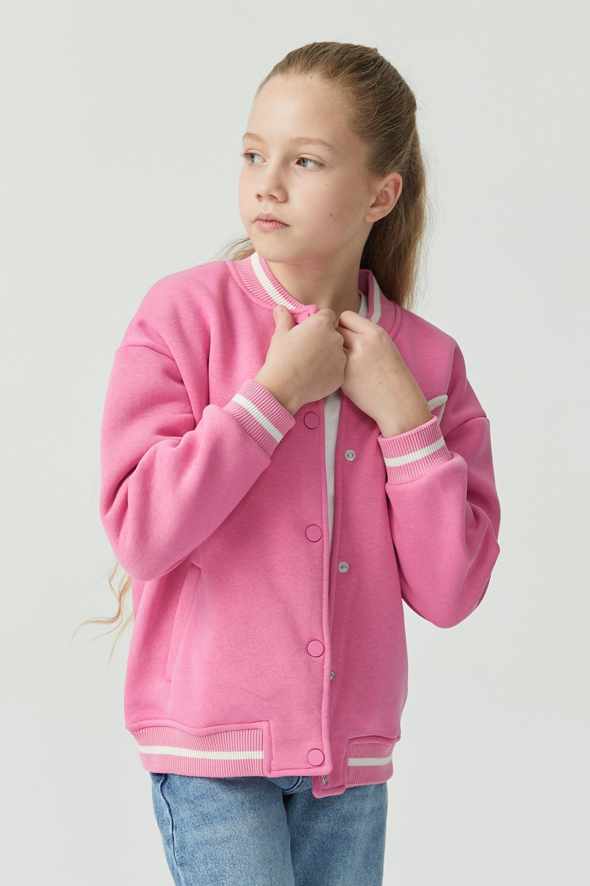 Girls' Printed College Jacket
