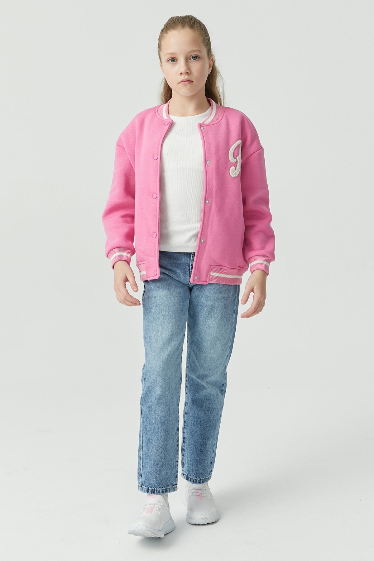 Girls' Printed College Jacket