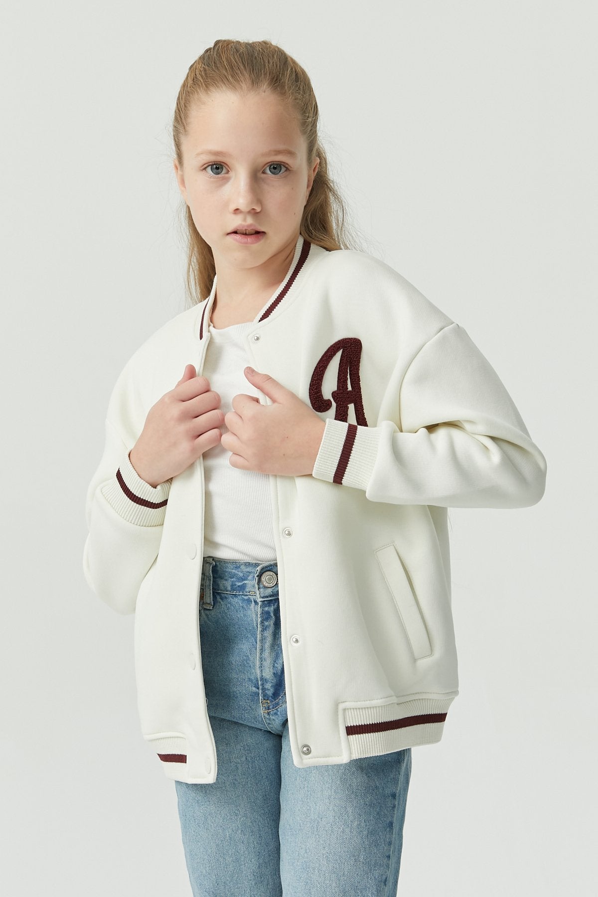 Girls' Printed College Jacket