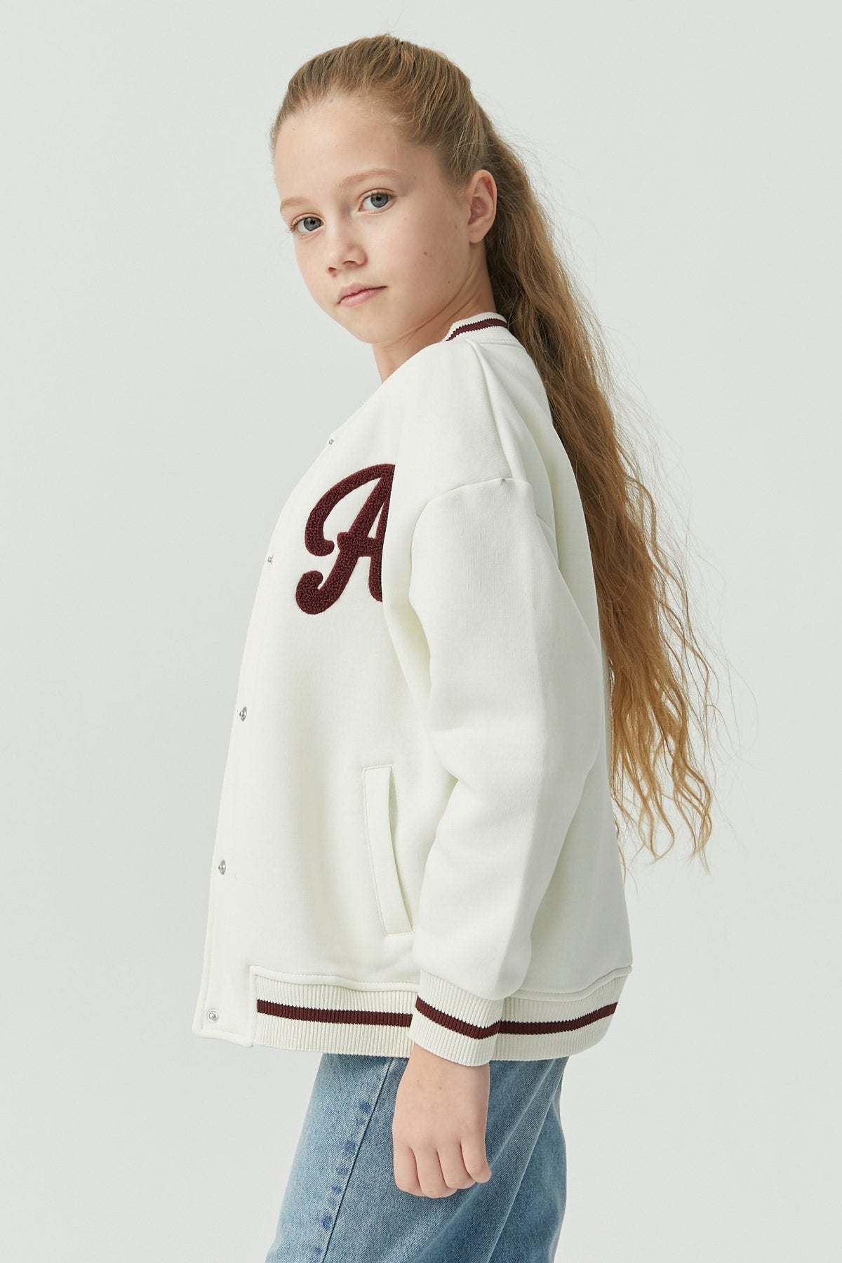 Girls' Printed College Jacket